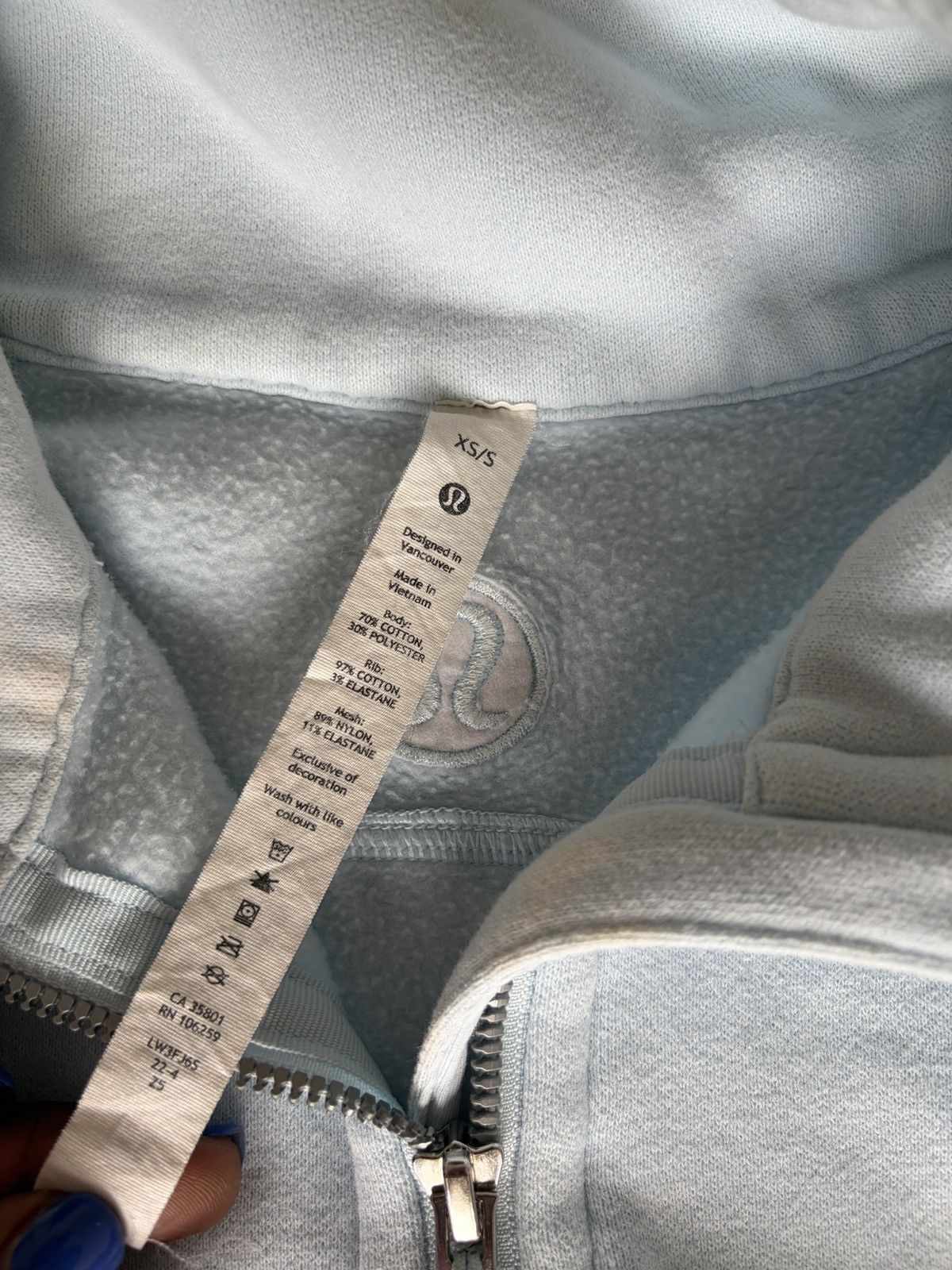 Lululemon Lululemon Scuba Oversized Half Zip Pastel Blue XS/S Size US S / EU 44-46 / 1 - 8 Thumbnail