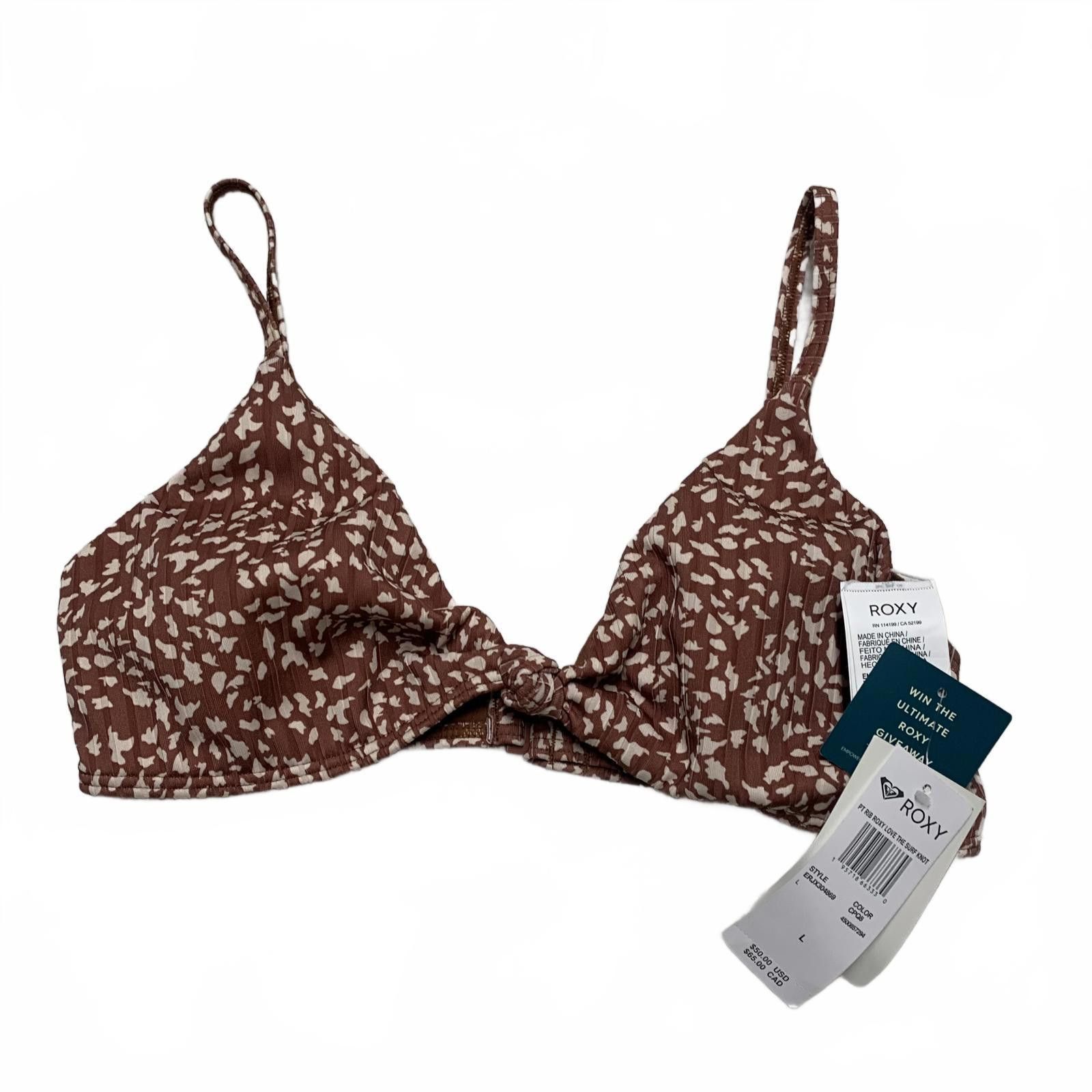Royal Robbins Roxy Love the Surf Knot Bikini Top Women's Sz L BR Swimwear Size ONE SIZE - 1 Thumbnail