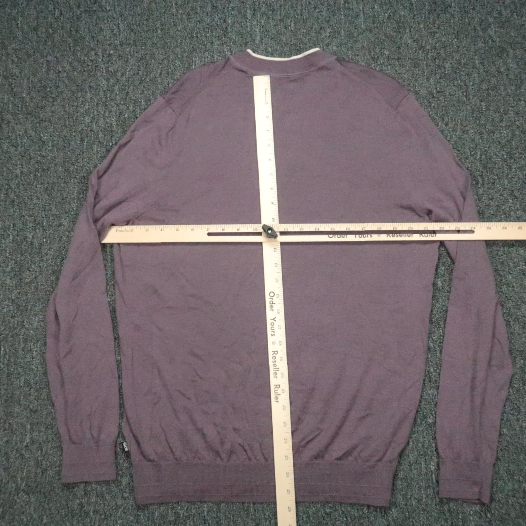 Hugo Boss HUGO BOSS Sweater Men XL Purple Wool Crew Neck Knit Pullover Slim Long Sleeve All Seasons Winter Spring Fall Size US XL / EU 56 / 4 - 7 Thumbnail