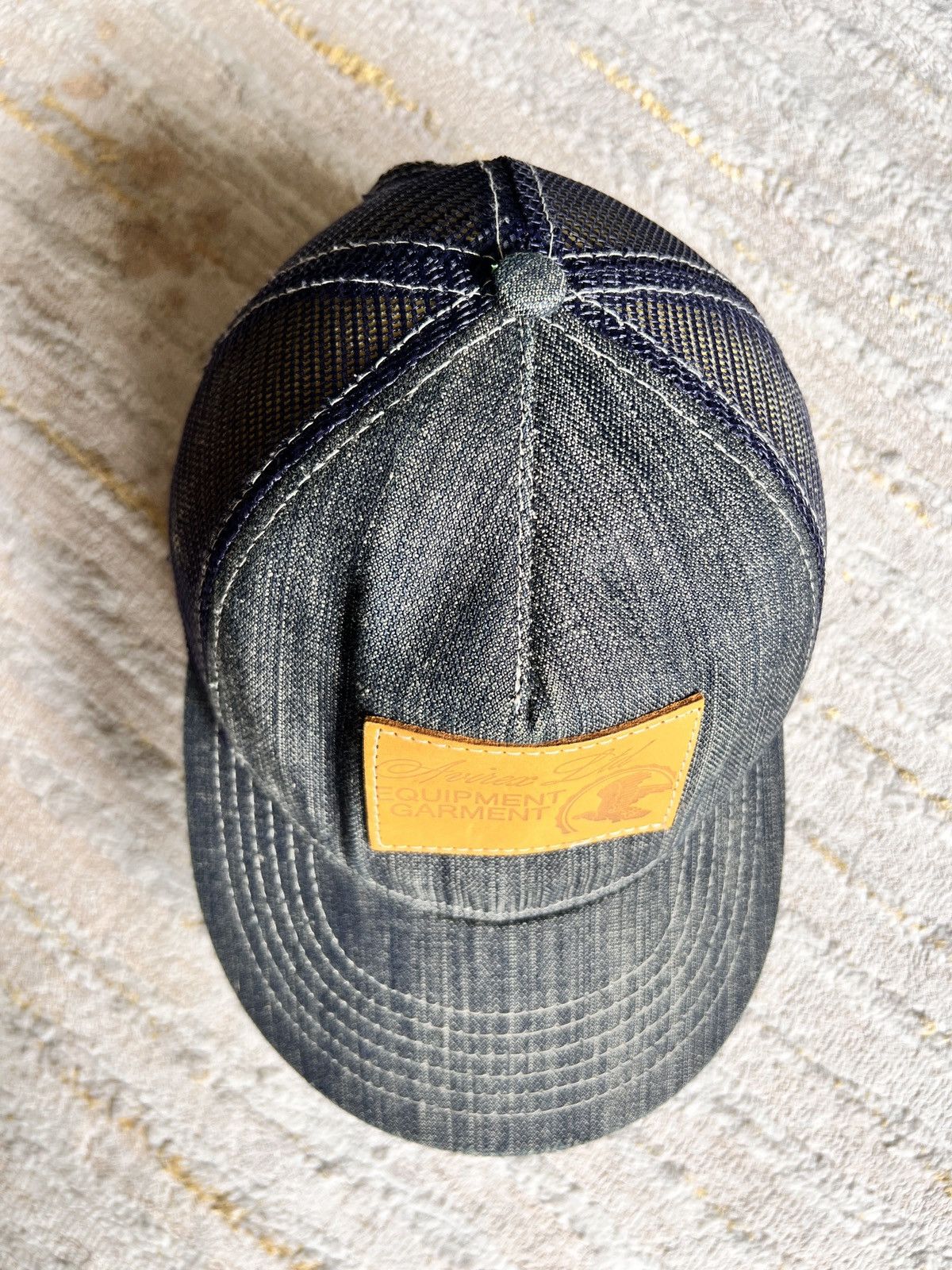 Avirex Vtg Made in USA Avirex Denim Mesh Trucker Snapback Size ONE SIZE - 4 Thumbnail
