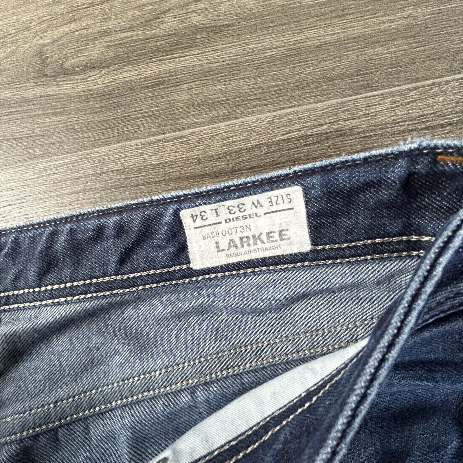 Diesel Diesel Larkee Jeans Mens 34x34 0073N Regular Straight Denim Size US 34 / EU 50 - 3 Thumbnail