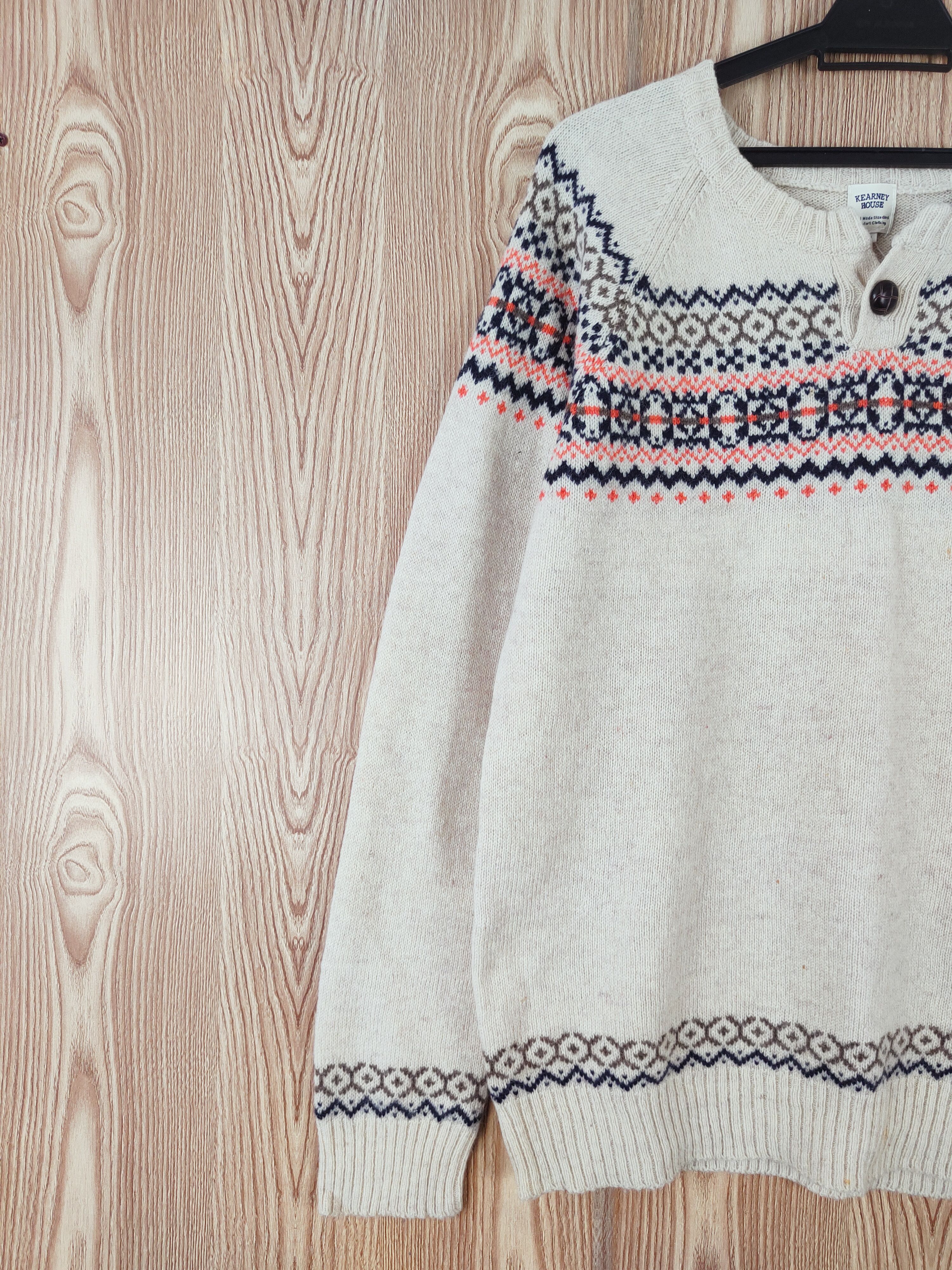 Japanese Brand × Vintage Kearney House Cream Knitwear Sweatshirts #W676 Size M / US 6-8 / IT 42-44 - 3 Thumbnail
