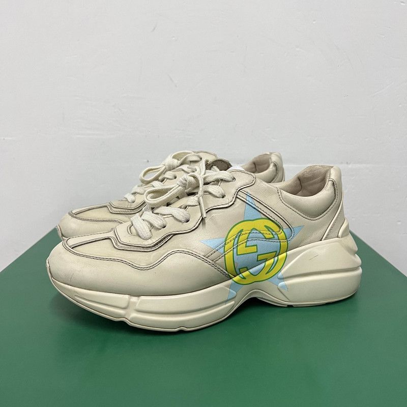 Gucci Gucci Rhyton Leather Star Print Sneakers for Men 0079 Size US 6.5 / EU 39-40 - 1 Thumbnail
