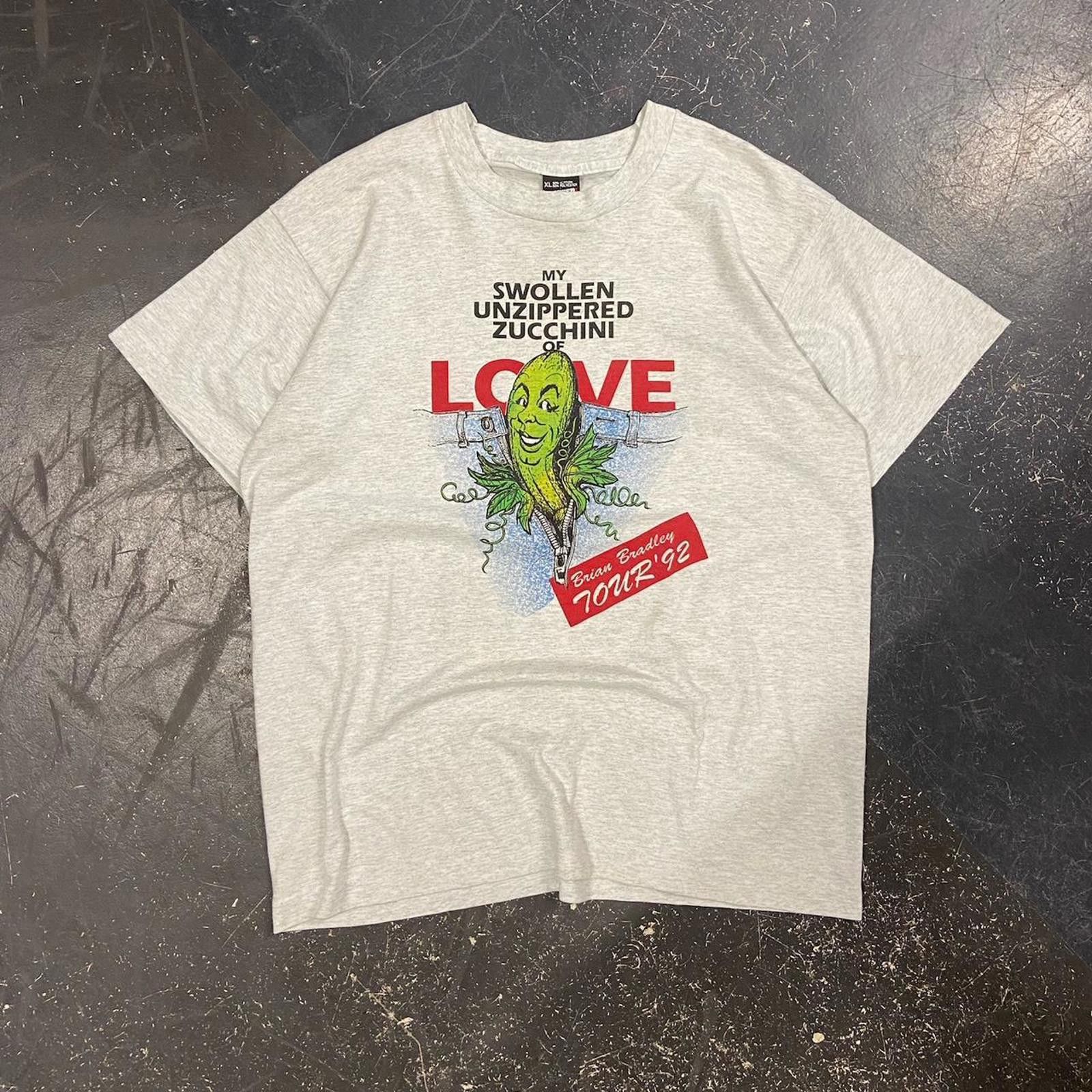 Vintage 1992 Brian Bradley My Swollen Unzipped Zucchini Of Love Tee Size US XL / EU 56 / 4 - 1 Thumbnail