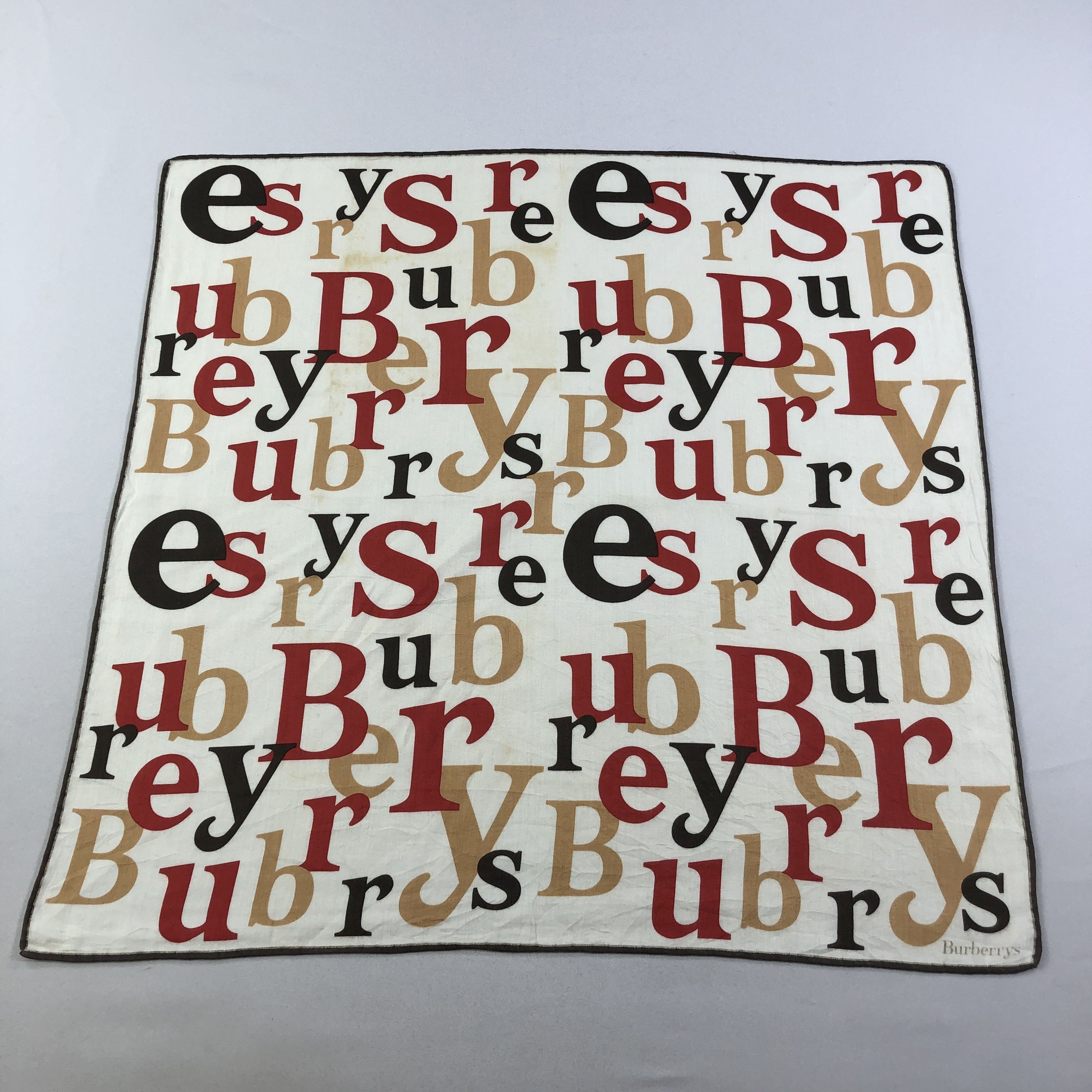 Burberry Burberrys Scrabbles Handkerchief Neckerchief Bandana H1479 Size ONE SIZE - 1 Thumbnail