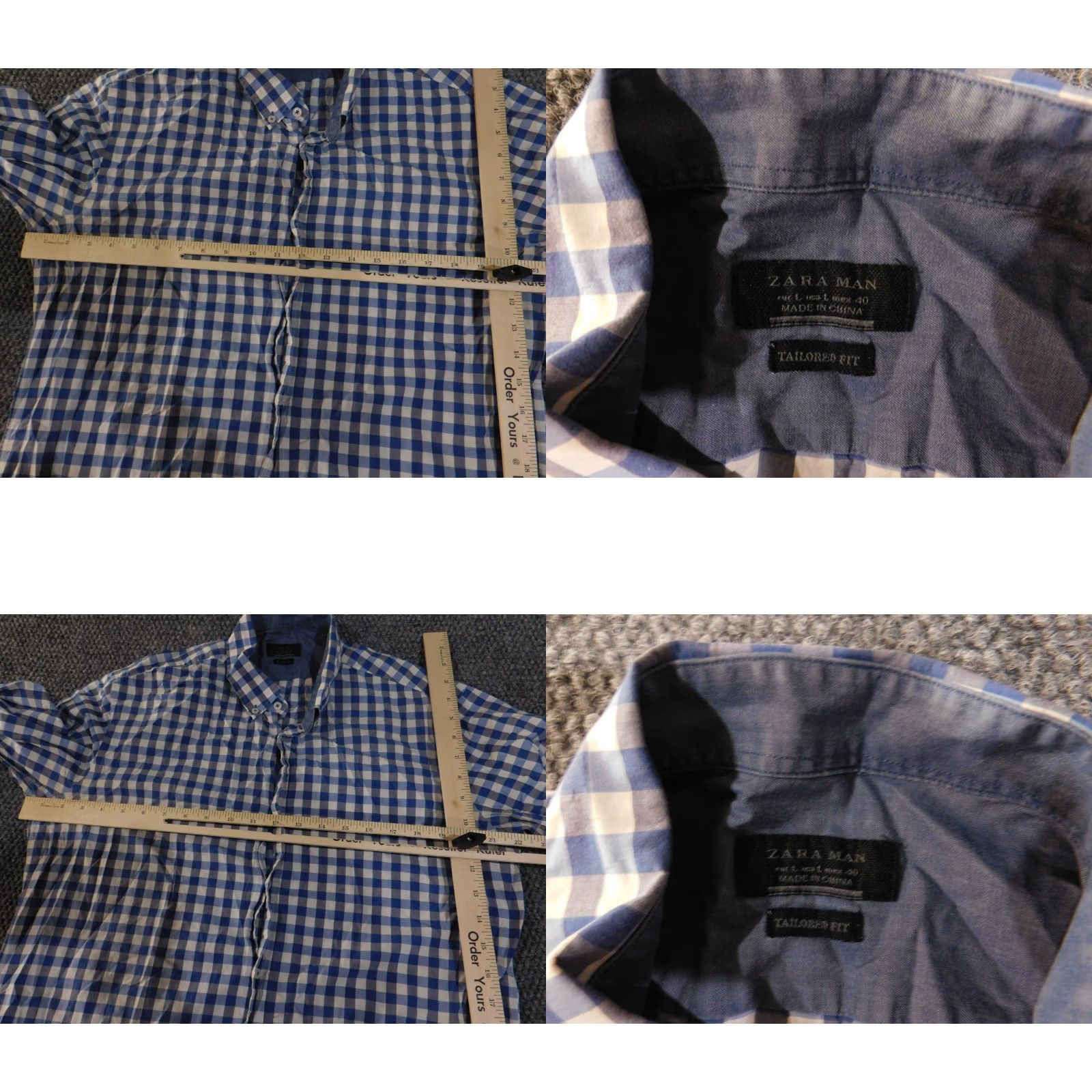 Zara Zara Shirt Mens Large Blue Plaid Button-Up Casual Button-Down Collar Classic Size US L / EU 52-54 / 3 - 8 Thumbnail