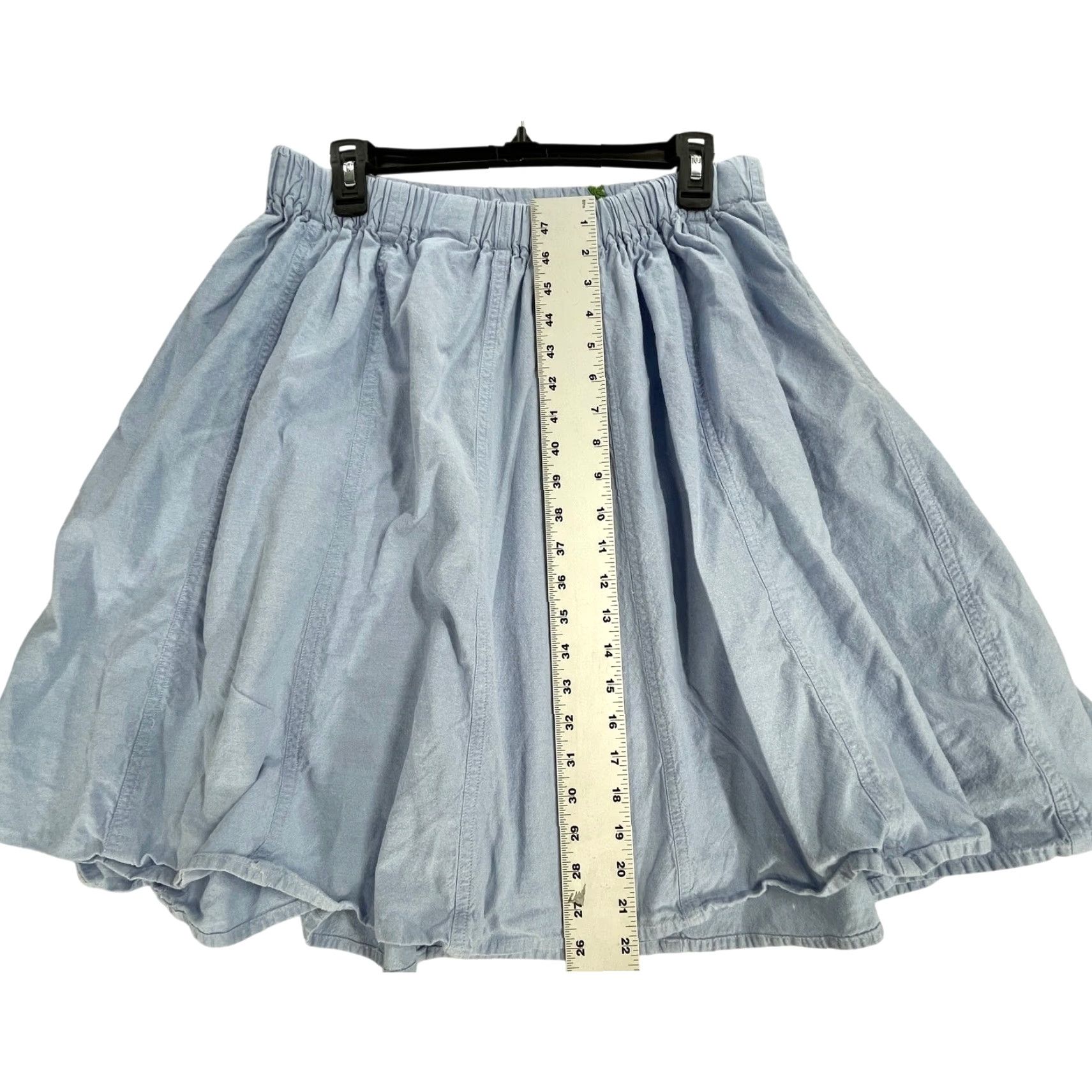 Vintage Vermont Country Store Skirt Plus 1X Blue Short A-Line Cotton 100% Solid Cottage Prairie Womens Girls Mens Size 40" / US 18 - 4 Thumbnail