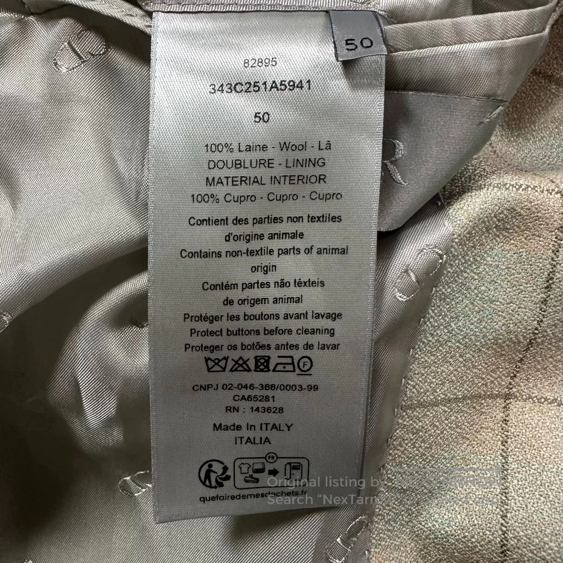Dior Dior Man 23FW Beige Plaid Wool Blazer. Size US M / EU 48-50 / 2 - 6 Thumbnail
