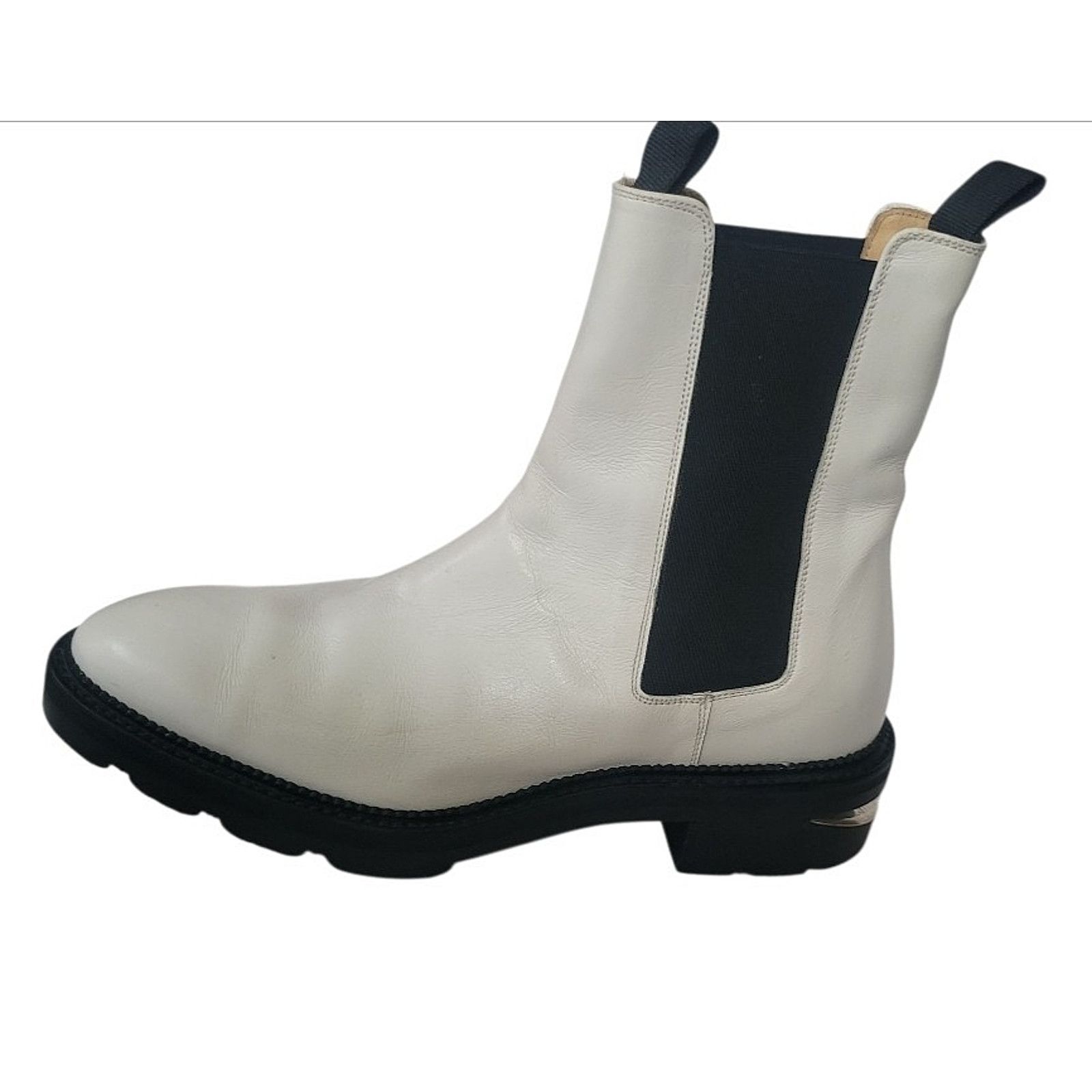 Alexander Wang Alexander Wang Andy White Leather Chelsea Booties Size 38.5 Size US 9 / IT 39 - 1 Thumbnail