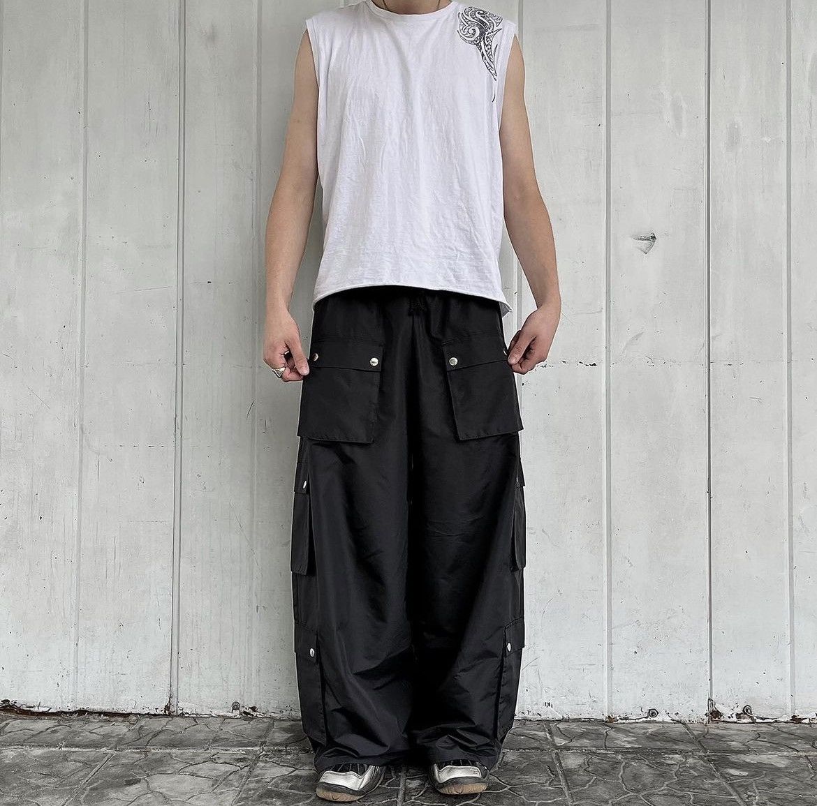 Handmade Handmade Multipocket Cargo Parachute Pants Y2K Avant Garde Size US 32 / EU 48 - 2 Thumbnail