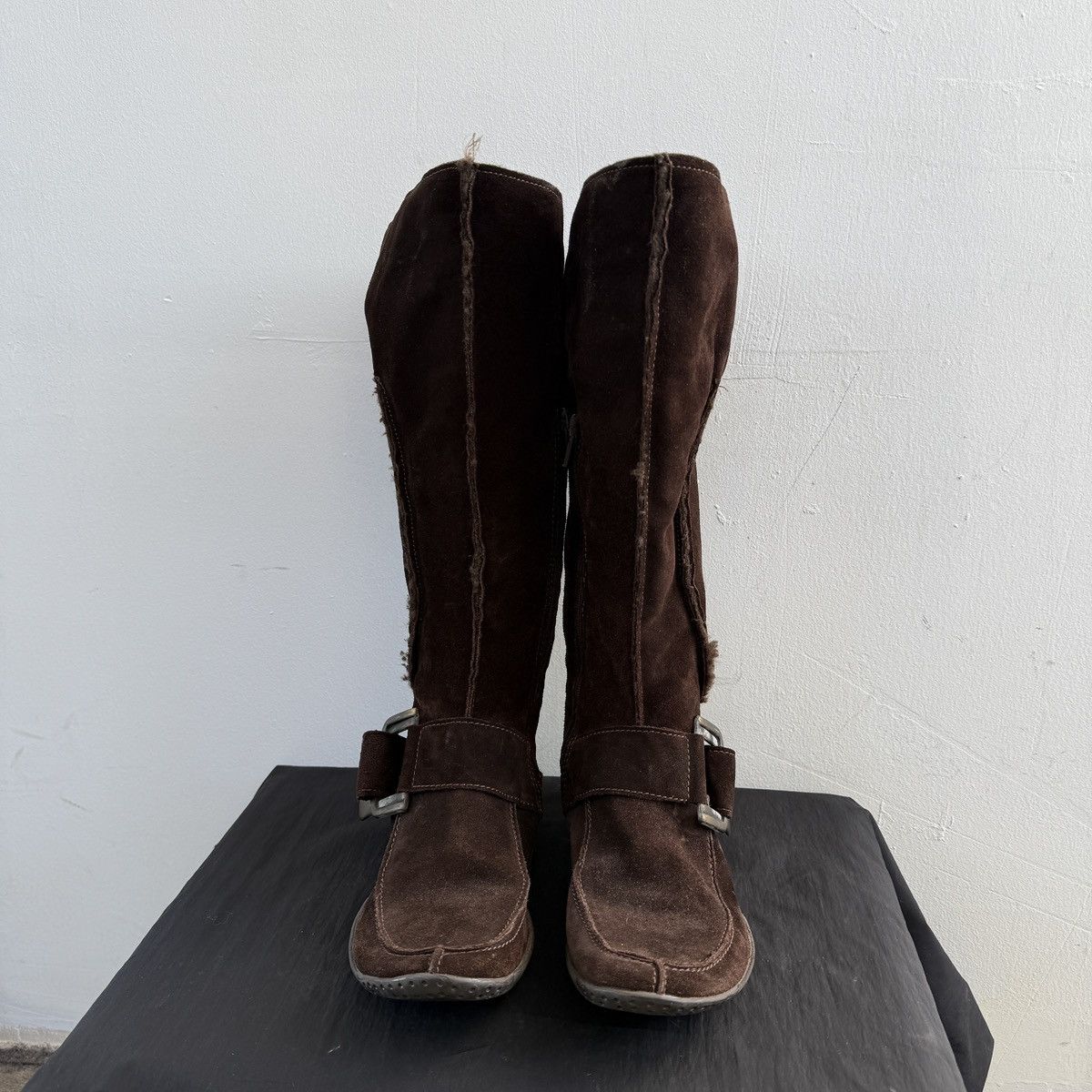 If Six Was Nine Vintage Suede leather Brown Knee High Boots Size US 7 / IT 37 - 5 Thumbnail