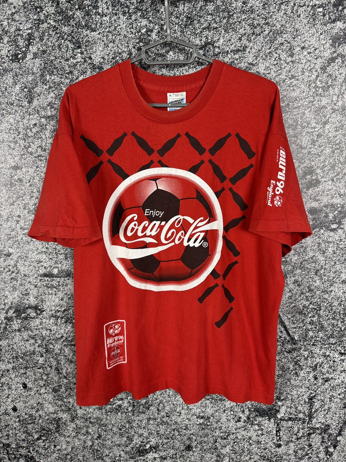 Coca Cola Vintage Coca Cola Euro 1996 England Soccer T-Shirt Enjoy XL Size US XL / EU 56 / 4 - 2 Thumbnail