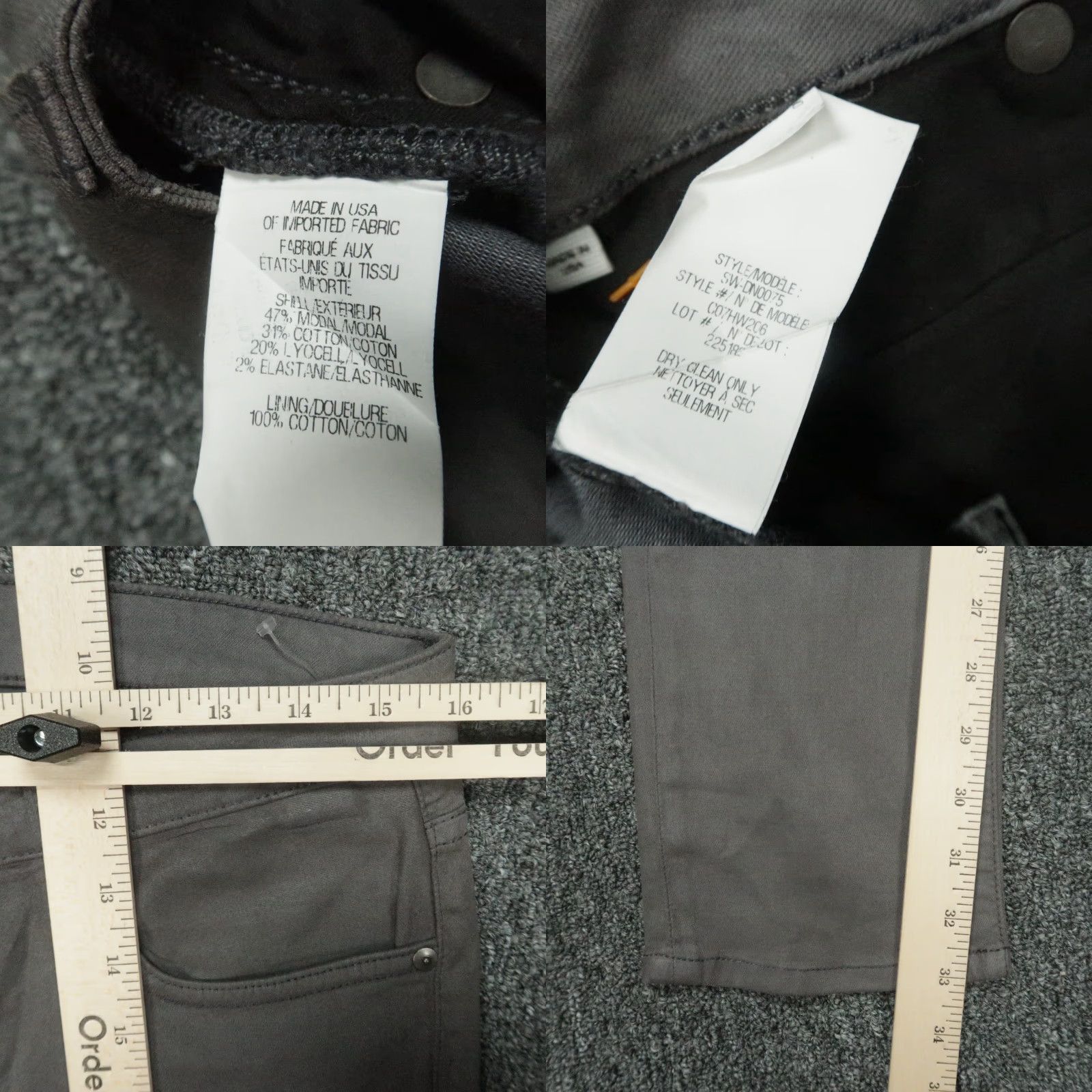 Helmut Lang Helmut Lang Jeans Womens 31 Gray Coated Stretch Skinny 5 Pocket USA Size 24" / US 00 / IT 34 - 8 Thumbnail