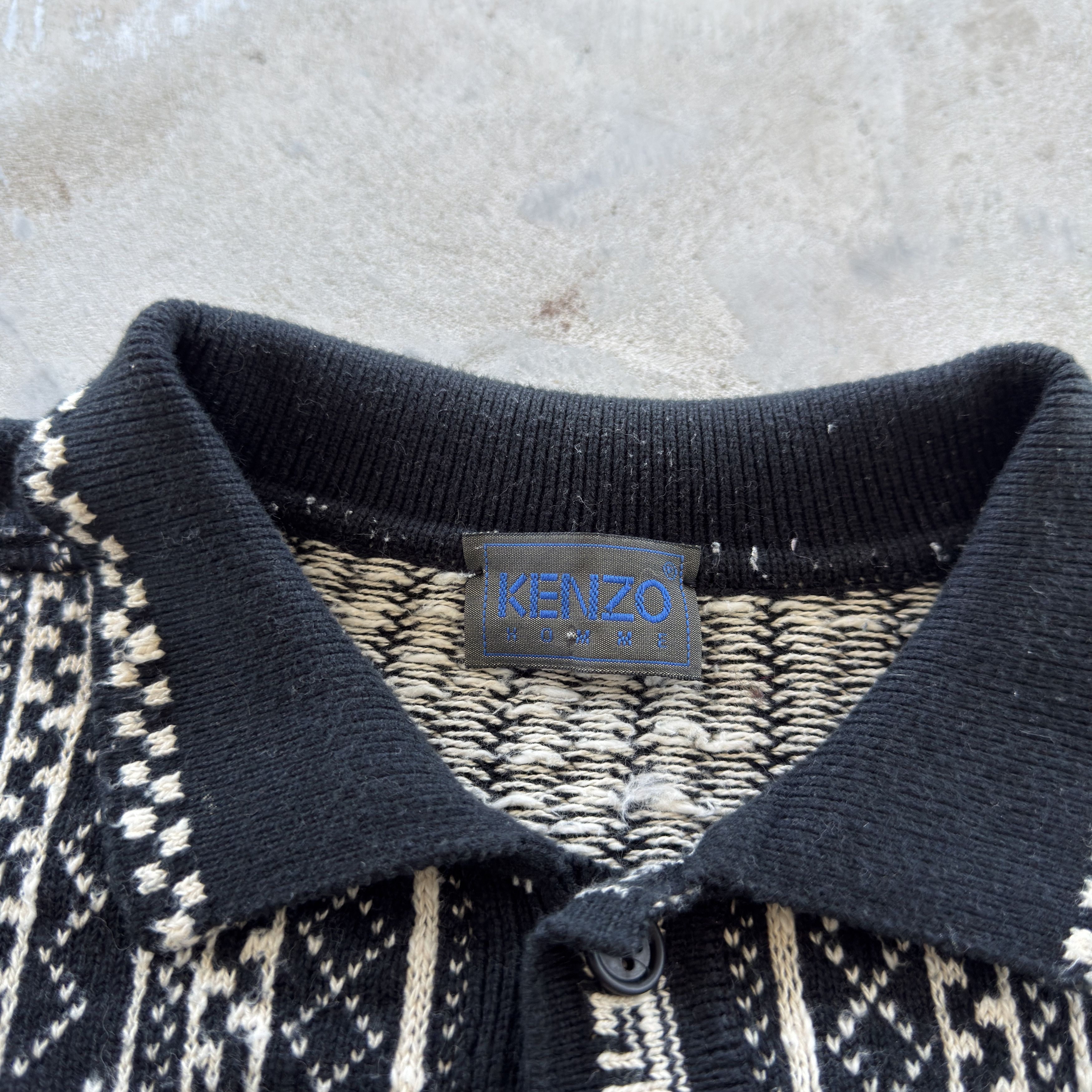 Kenzo Vintage Kenzo Homme Aztec Pattern Knit Polo Sweater Size US XXL / EU 58 / 5 - 5 Thumbnail