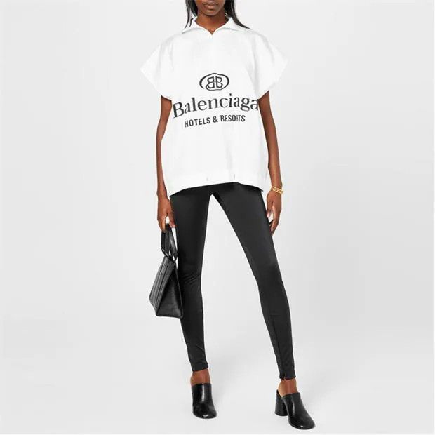 Balenciaga o1g2r1mq0924 Oversized Shirts in White & Black Size S / US 4 / IT 40 - 6 Thumbnail
