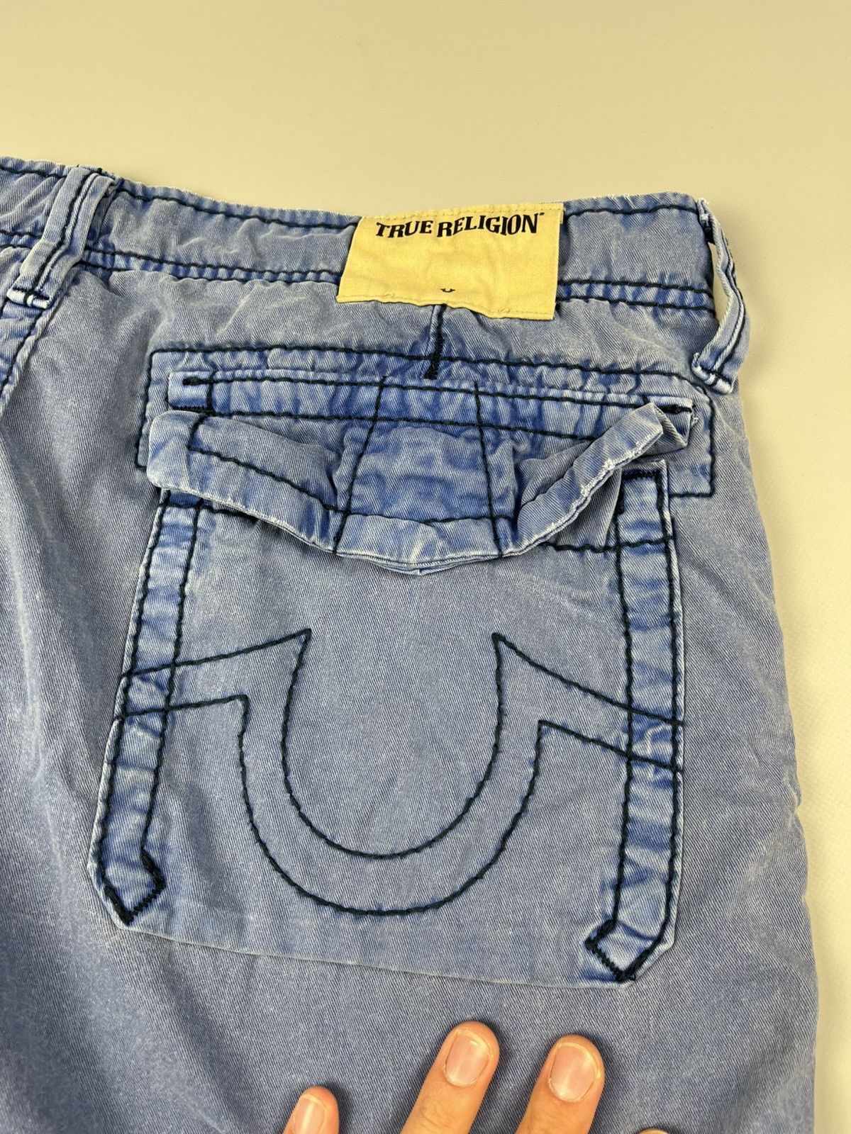 Japanese Brand × True Religion Vintage TRUE RELIGION Faded Distressed Cargo Y2K Shorts Size US 34 / EU 50 - 13 Thumbnail
