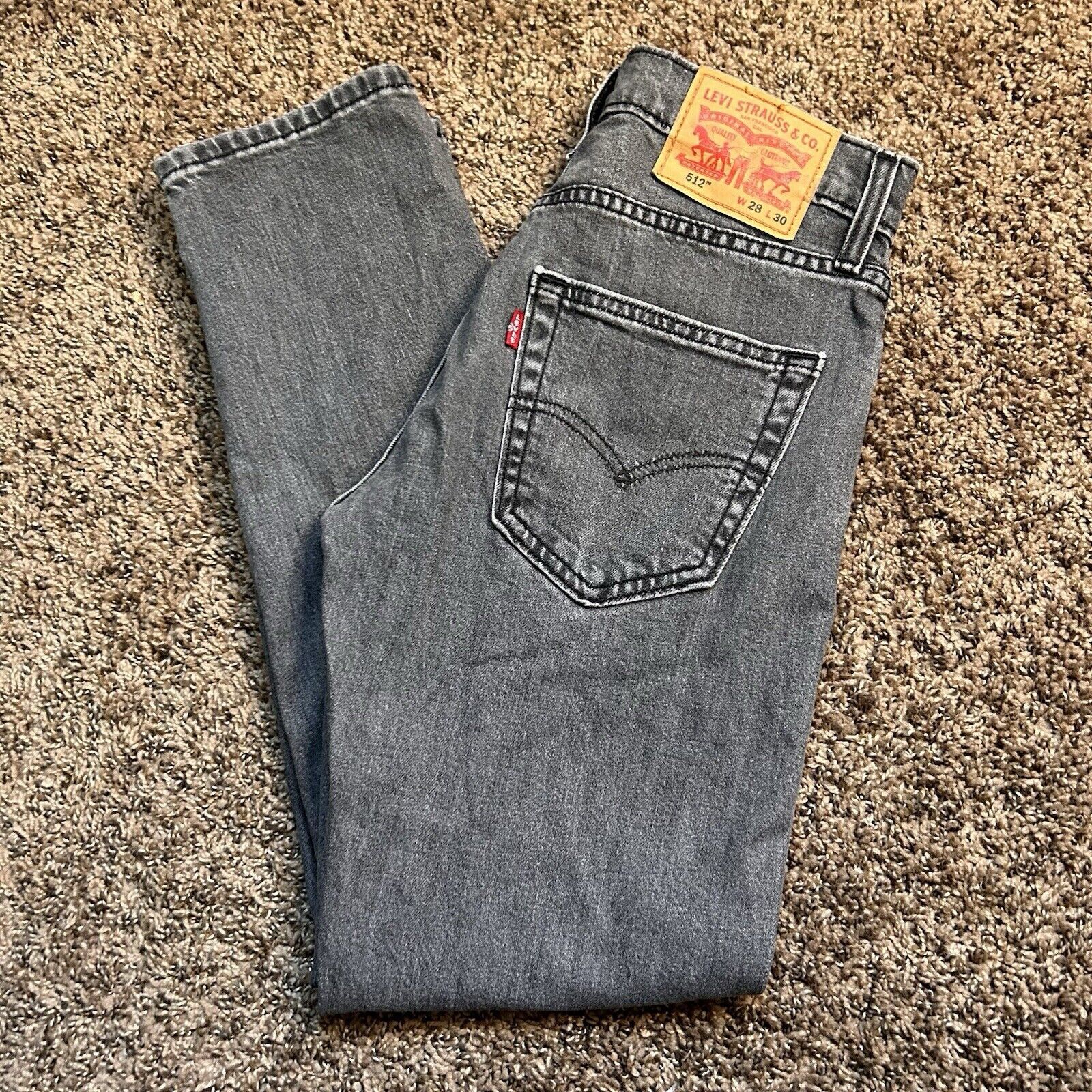 Levi's Levis 512 Jeans 28x30 Black/Grey Denim Slim Taper Fit Casual Size US 28 / EU 44 - 13 Thumbnail