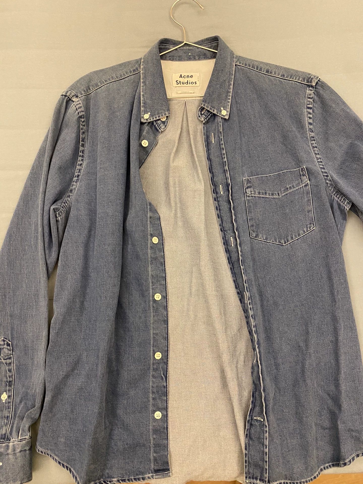 Acne Studios Acne Studios Denim Shirt with Mother-of-Pearl Buttons Size US M / EU 48-50 / 2 - 1 Thumbnail