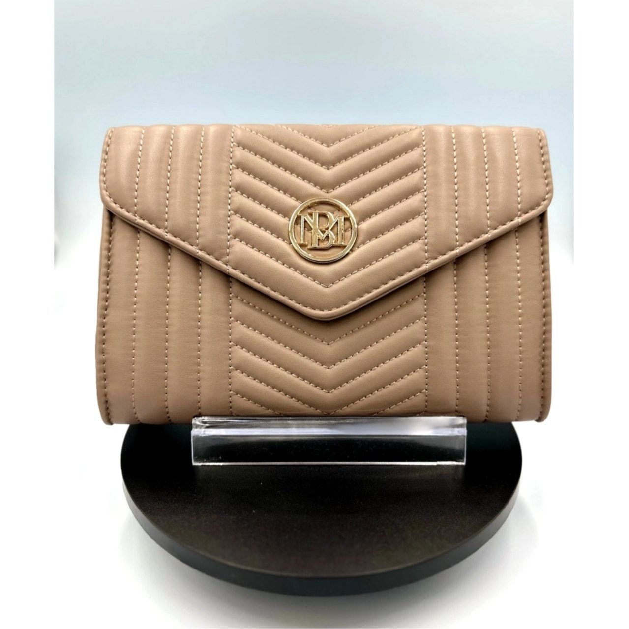 Badgley Mischka Badgley Mischka Crossbody Chevron Quilted Center Cover Taupe Size ONE SIZE - 3 Thumbnail