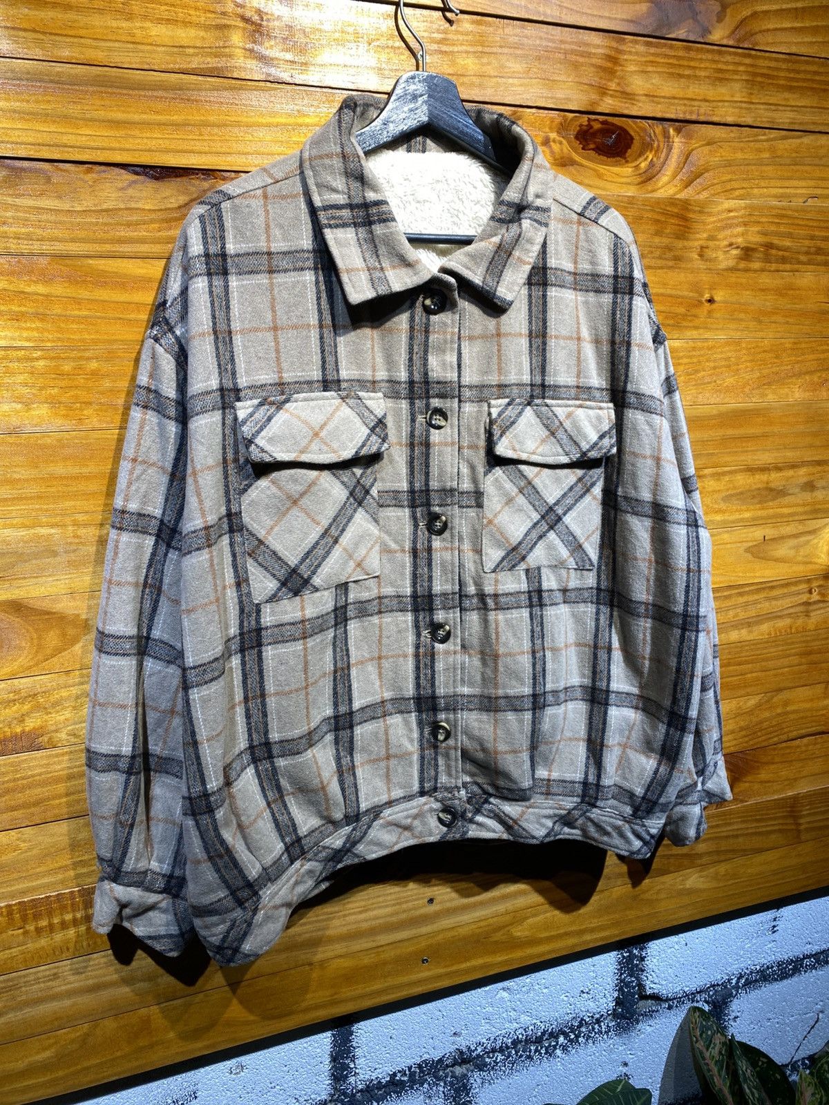 Japanese Brand Vintage Private Pause Sherpa Line Checkered Overshirt Jacket Size US XXL / EU 58 / 5 - 5 Thumbnail