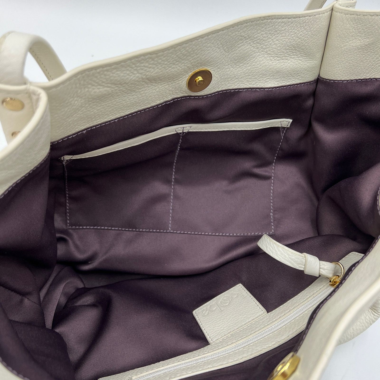 Other Kooba Leather Brown Shoulder Bag Tote White Denim Size ONE SIZE - 6 Thumbnail