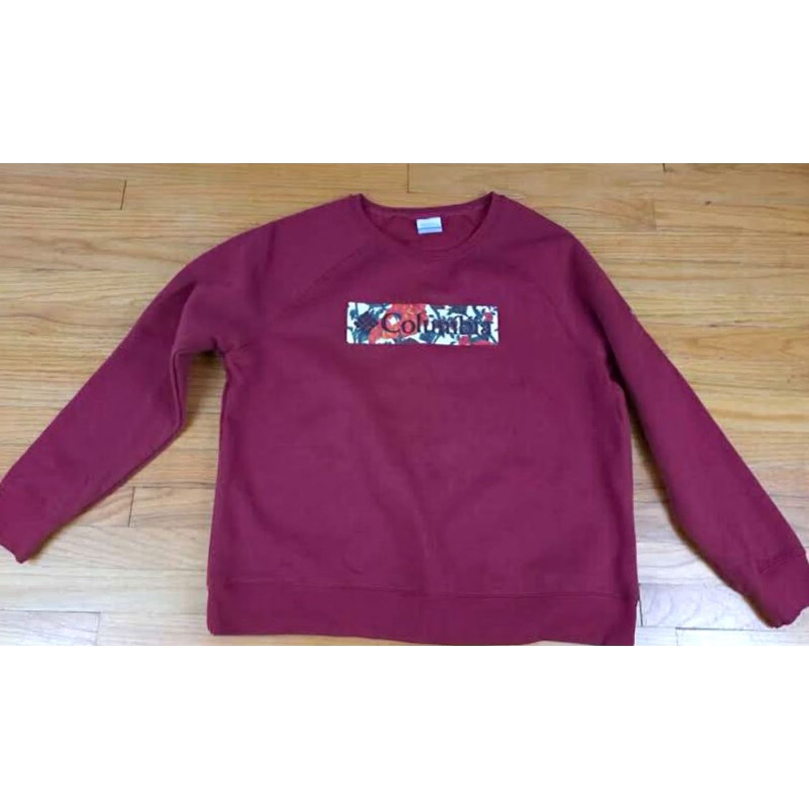 Vintage Columbia Sweatshirt Pullover Woman 2XL Purple Floral Flower Child Crew Neck Long Sleeve Cute Fun Size XXL / US 16-18 / IT 52-54 - 2 Thumbnail