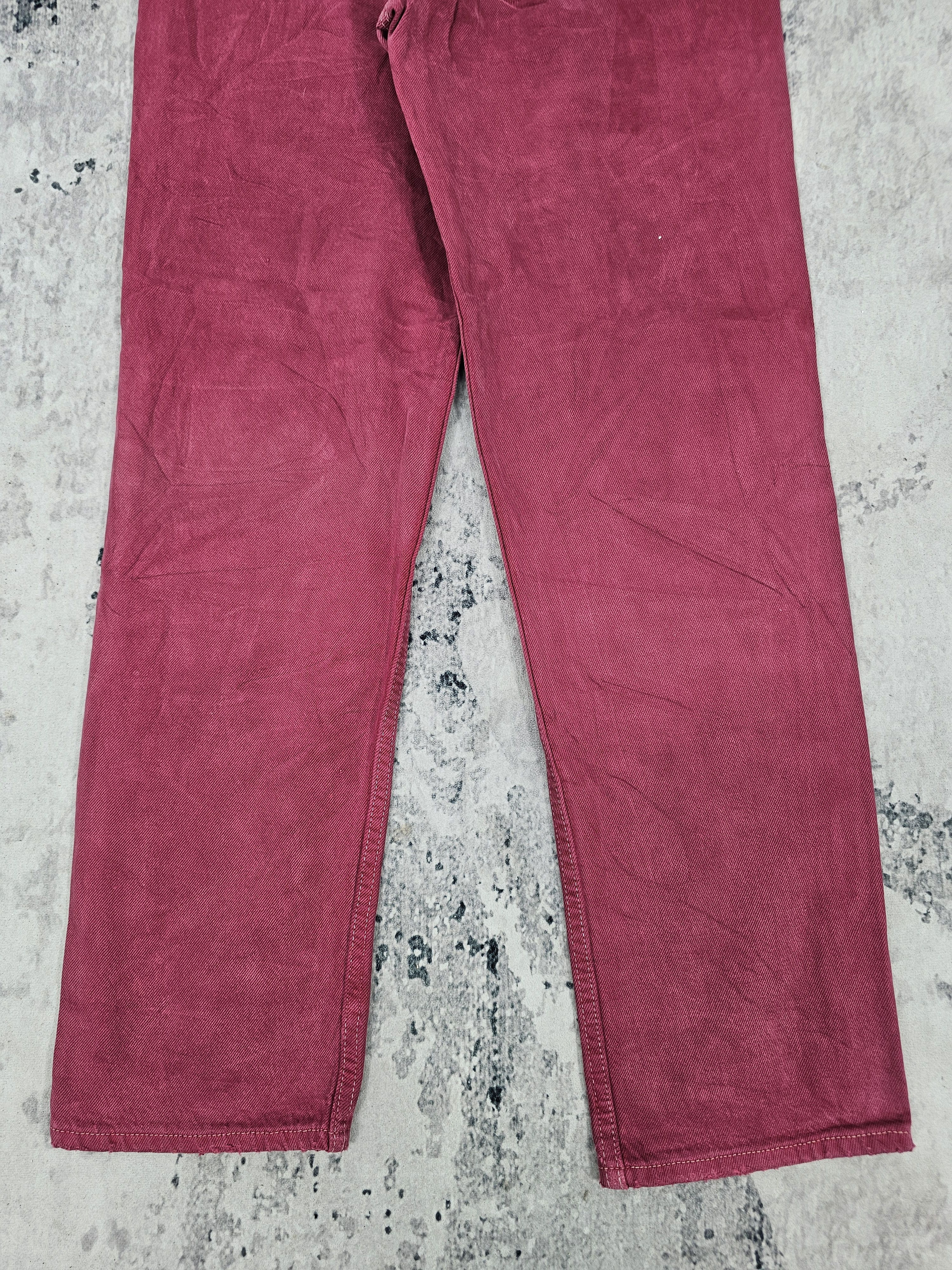 Levi's Vtg 90's LEVIS 501 Maroon Ripped Jeans Size 29X30 L0423 Size US 29 - 6 Thumbnail