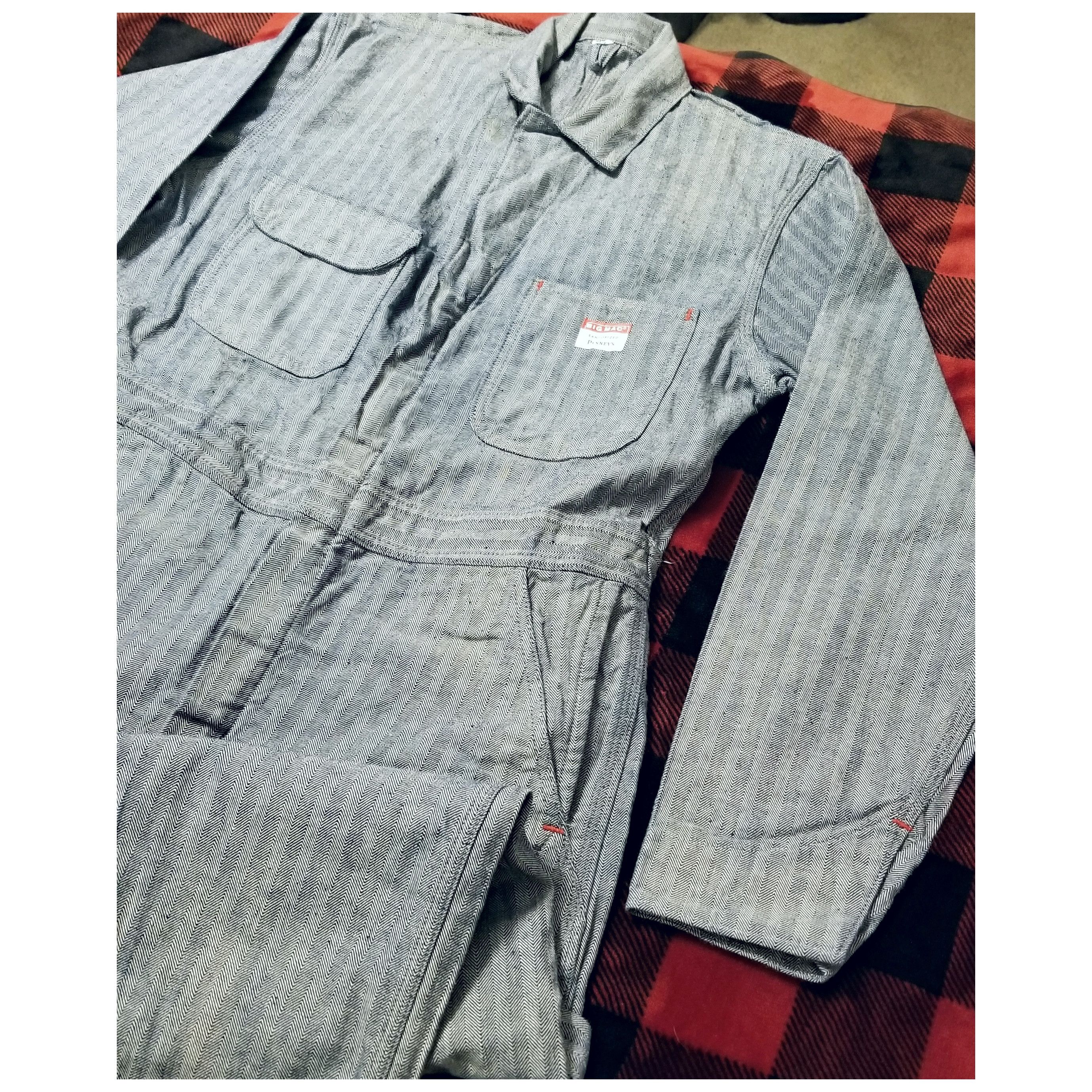 RRL Ralph Lauren ☆RARE☆VTG 1950S BIG MAC HERRINGBONE SELVEDGE DENIM COVERALLS Size US 36 / EU 52 - 6 Thumbnail