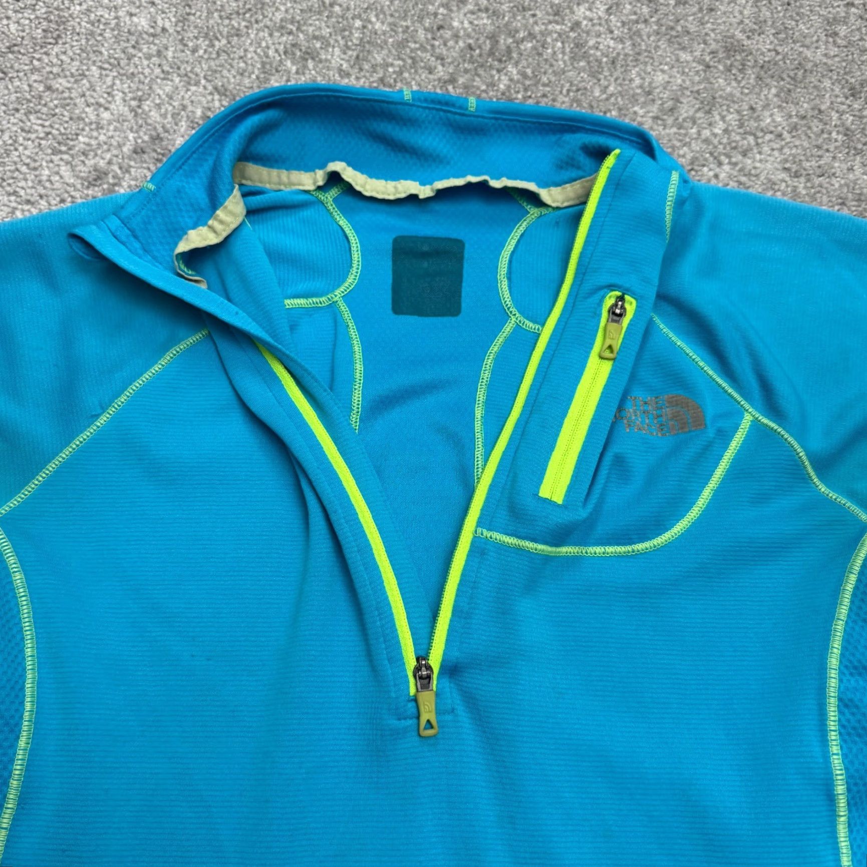 The North Face The North Face FlashDry 1/4 Zip Pullover Jacket Womens Small Blue Neon Green Size S / US 4 / IT 40 - 5 Thumbnail