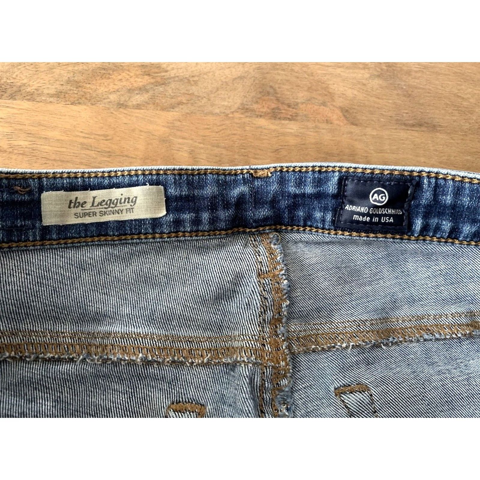 Denime AG Adriano Goldschmied Jeans Slim 26 Regular Womens Denim Blue 5-Pocket USA Legging Super Skinny Style USA Size 26" / US 2 / IT 38 - 3 Thumbnail