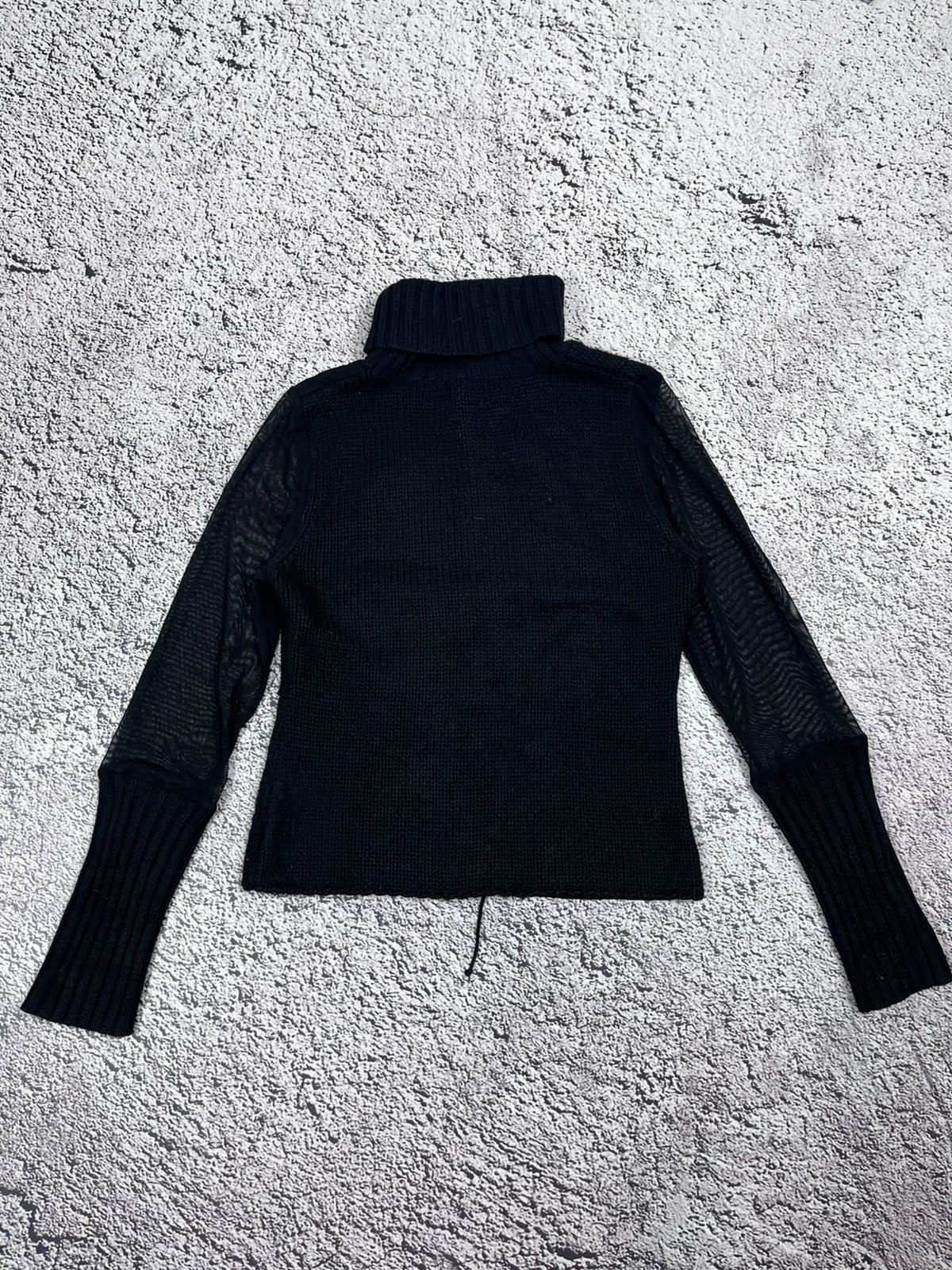 Japanese Brand Vintage Mesh Knit Patchwork Turtleneck Top Gothic AvantGarde Size S / US 4 / IT 40 - 9 Thumbnail