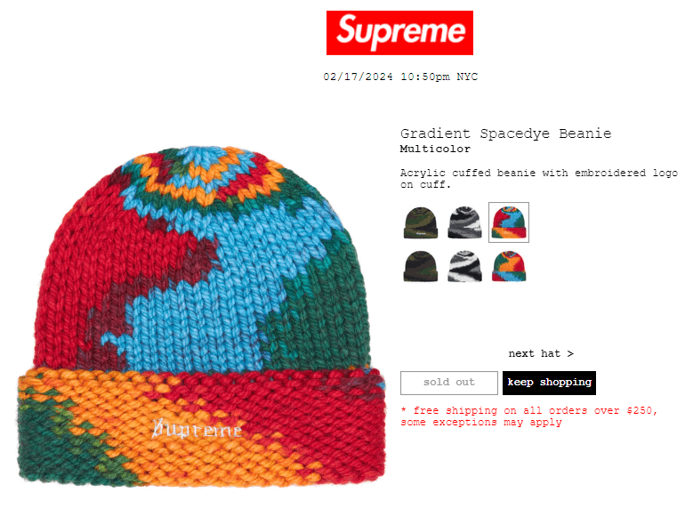 Supreme Supreme Gradient Spacedye Multicolor Beanie Rainbow One Size Size ONE SIZE - 4 Thumbnail