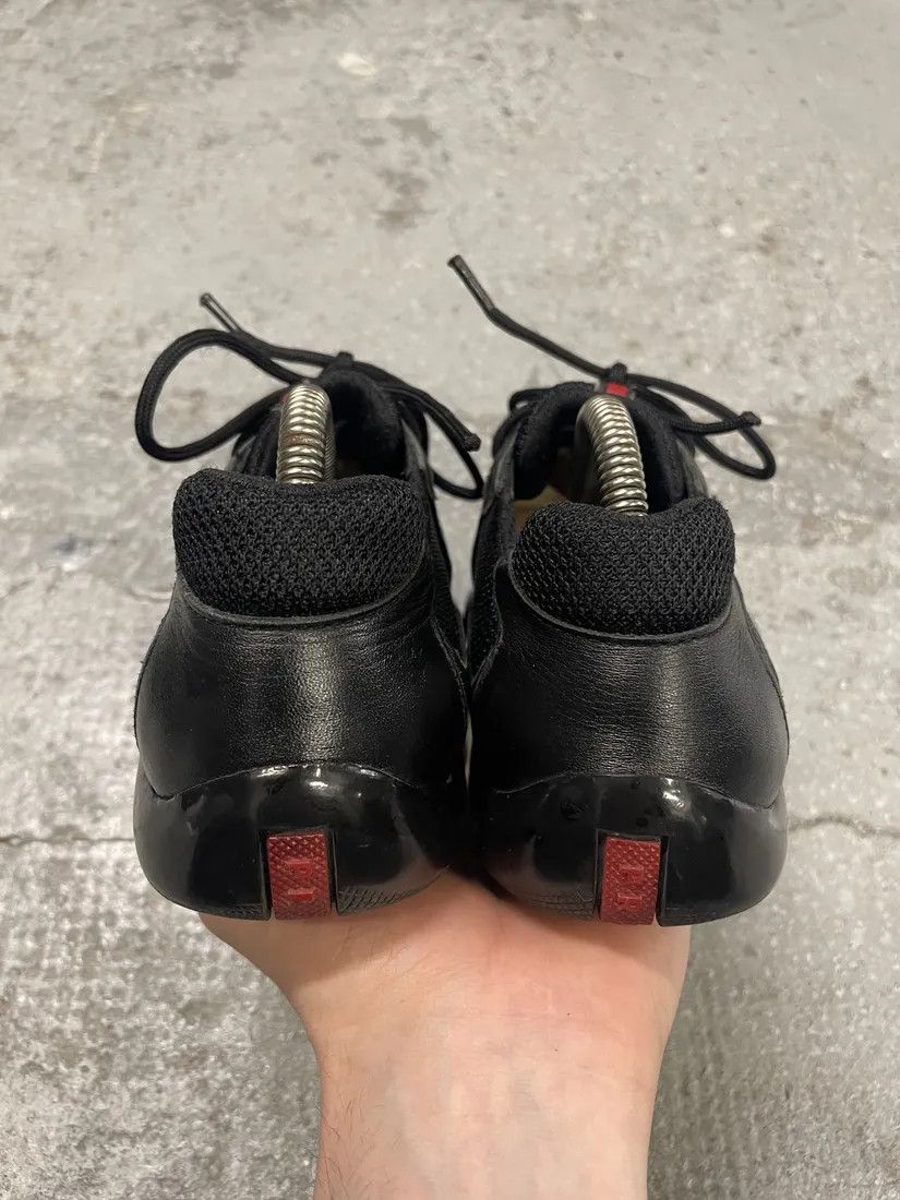 Prada × Vintage 2000s Prada America s Cup Black Leather Low Sneakers Size US 5 / IT 35 - 6 Thumbnail
