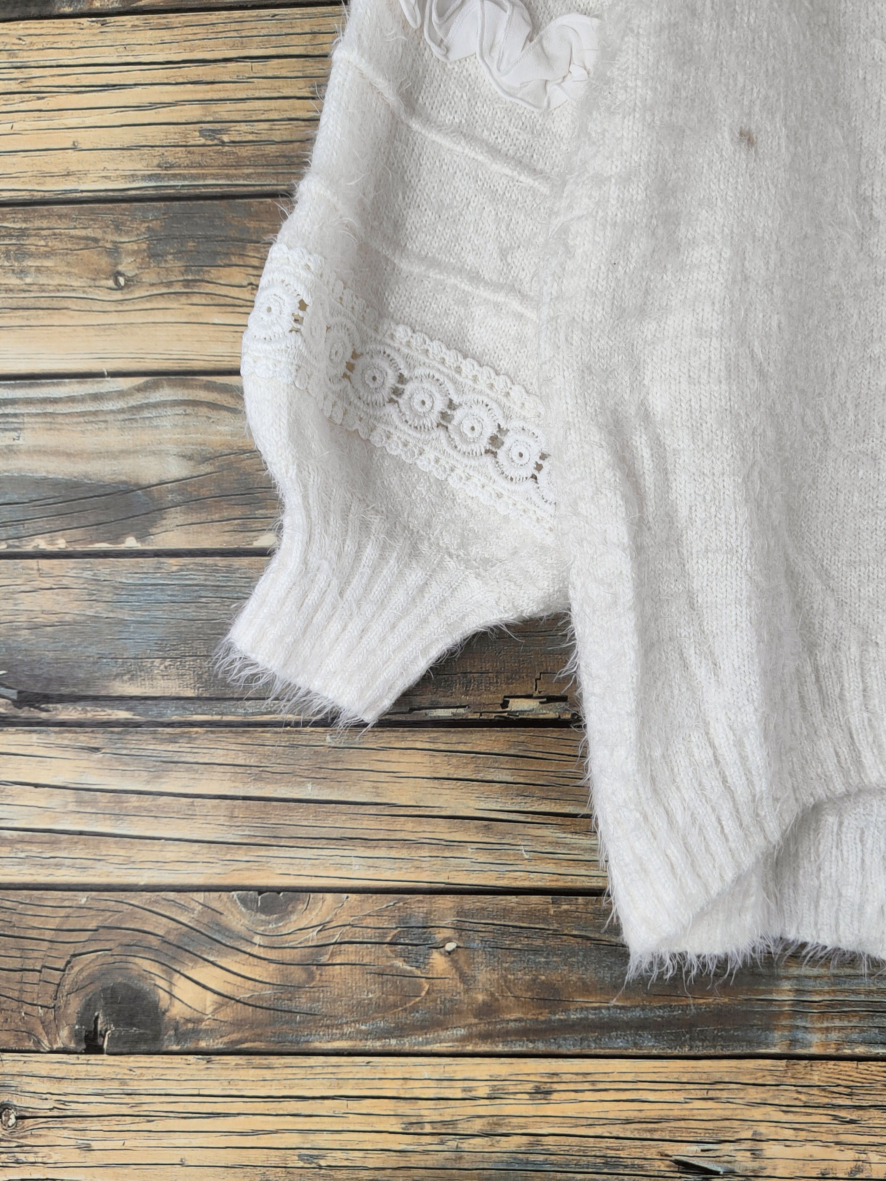 Japanese Brand DL Lilou de Chouchou Cream Fur Mohair Knitwear #46-520 Size M / US 6-8 / IT 42-44 - 5 Thumbnail