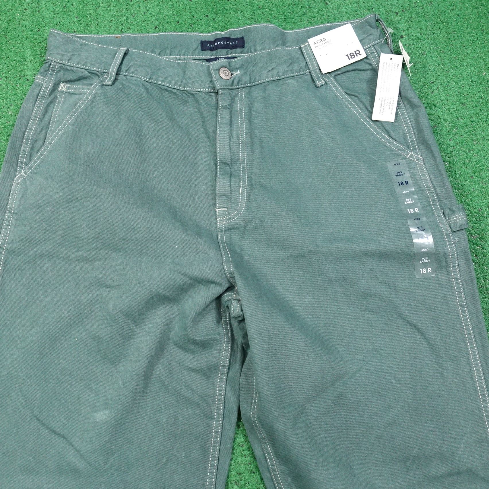 Aeropostale Vintage AeroPostale Green Denim Jeans Women's Size 18 Regular Fit Non-Stretch 90s Inspired Size 40" / US 18 - 2 Thumbnail