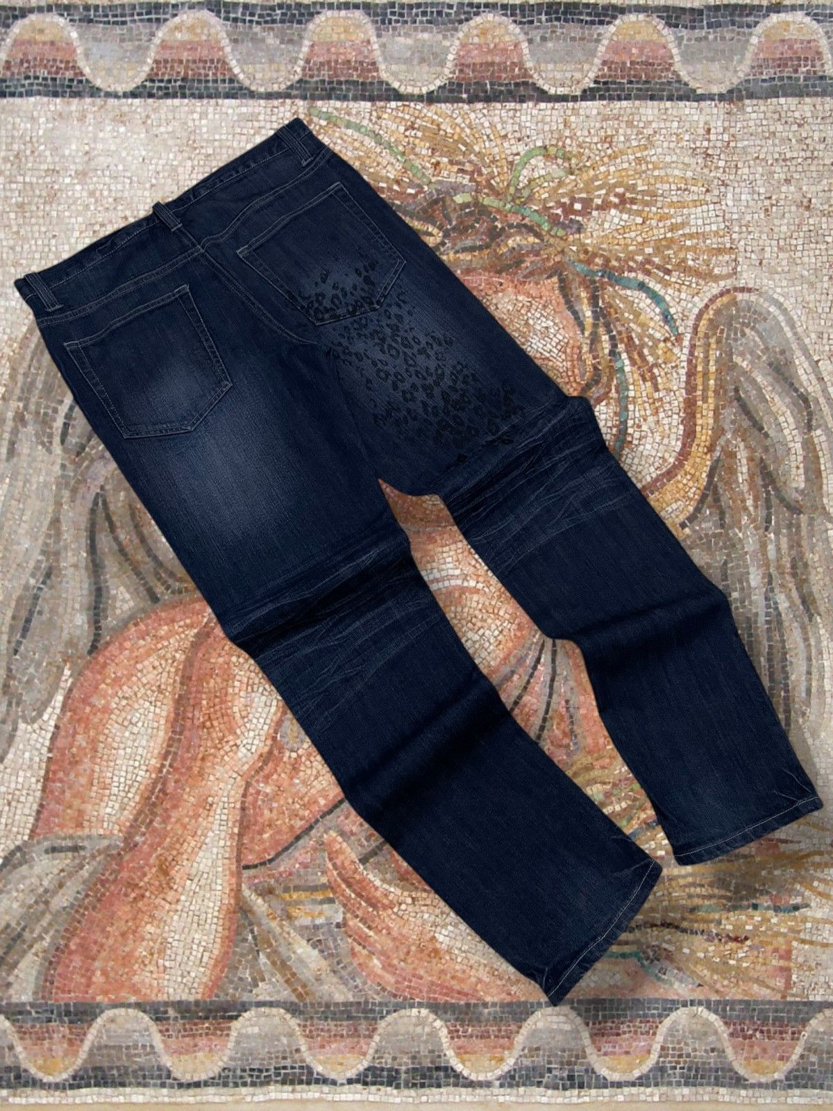 Japanese Brand Vintage Og 1990s Designer Japan Rubik Leopard Print Denim Size US 32 / EU 48 - 9 Thumbnail