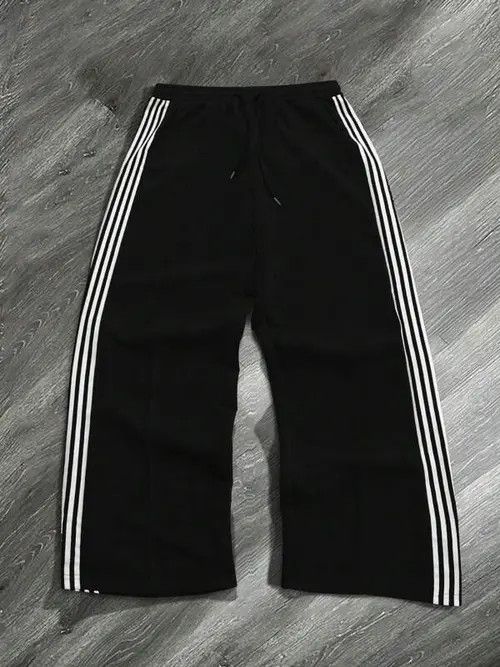 Japanese Brand × Vintage Black Stripe loose fit sweatpants baggy Size US 30 / EU 46 - 2 Thumbnail