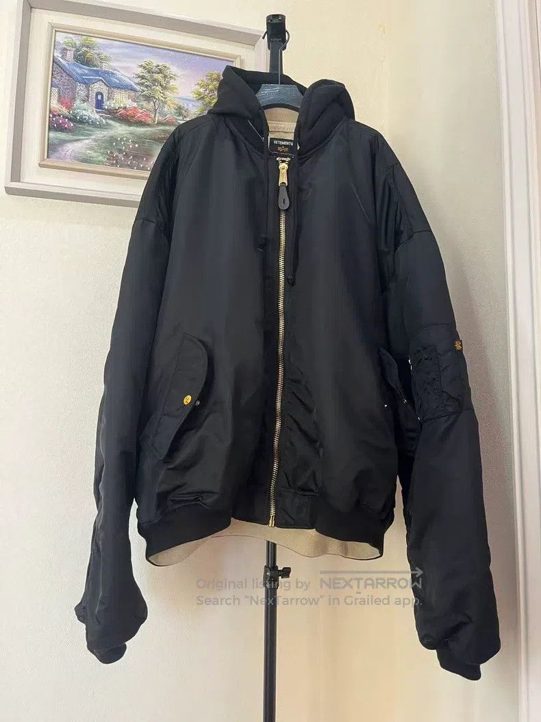 Vetements VETEMENTS Hooded Cotton Jacket, Black and Beige Color Two Size US S / EU 44-46 / 1 - 1 Thumbnail