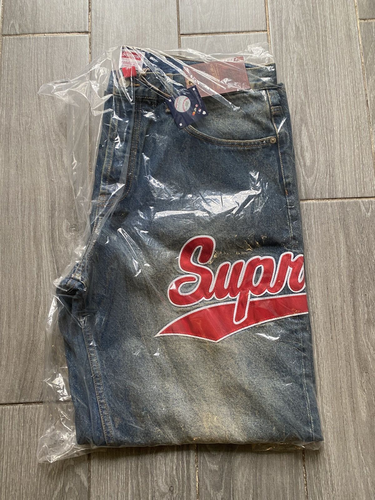 Supreme Supreme Mitchell & Ness Atlanta Braves Loose Fit Jean 36 Size US 36 / EU 52 - 8 Thumbnail