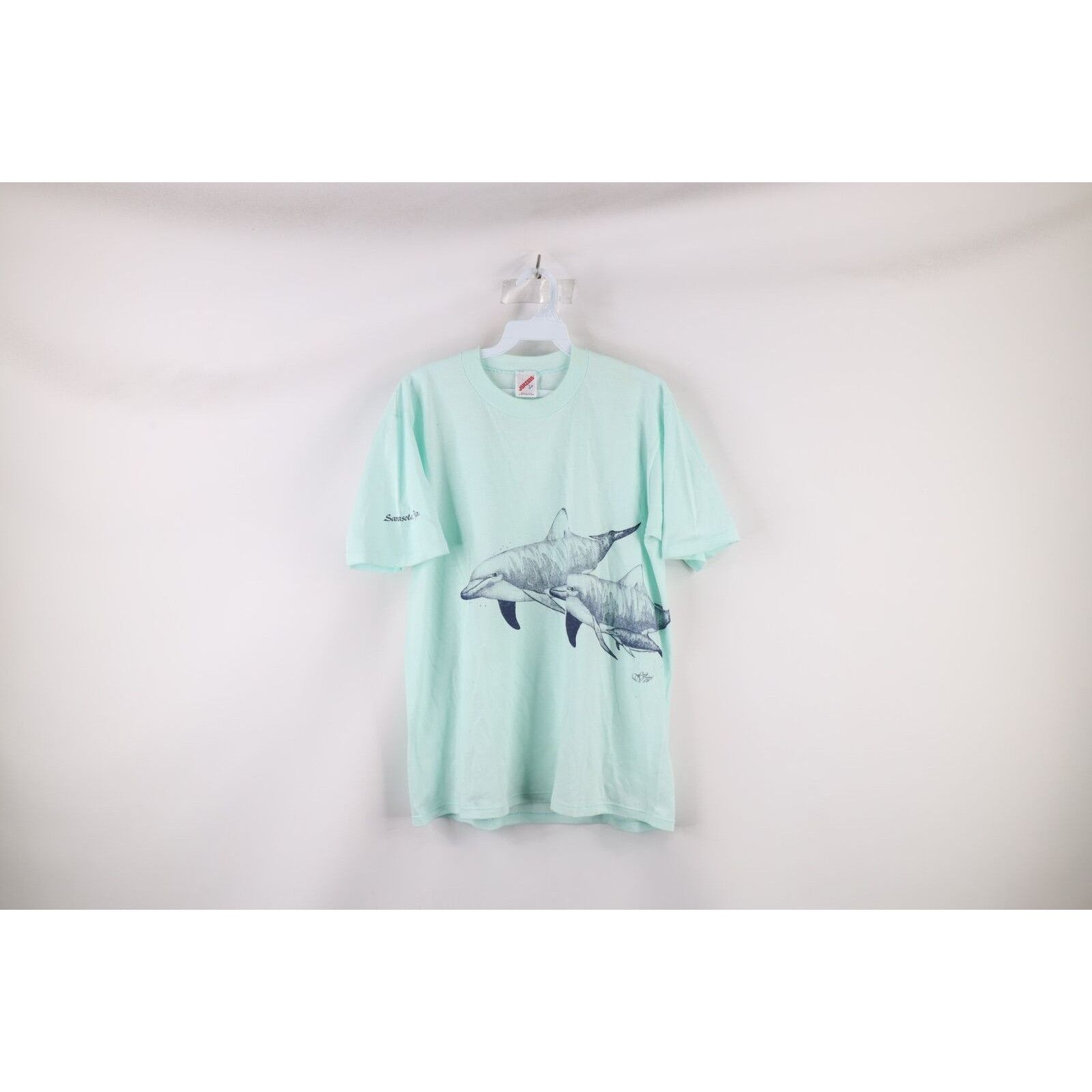 Vintage Vintage 80s Streetwear Spell Out Florida Dolphins T-Shirt Size L / US 10 / IT 46 - 1 Thumbnail