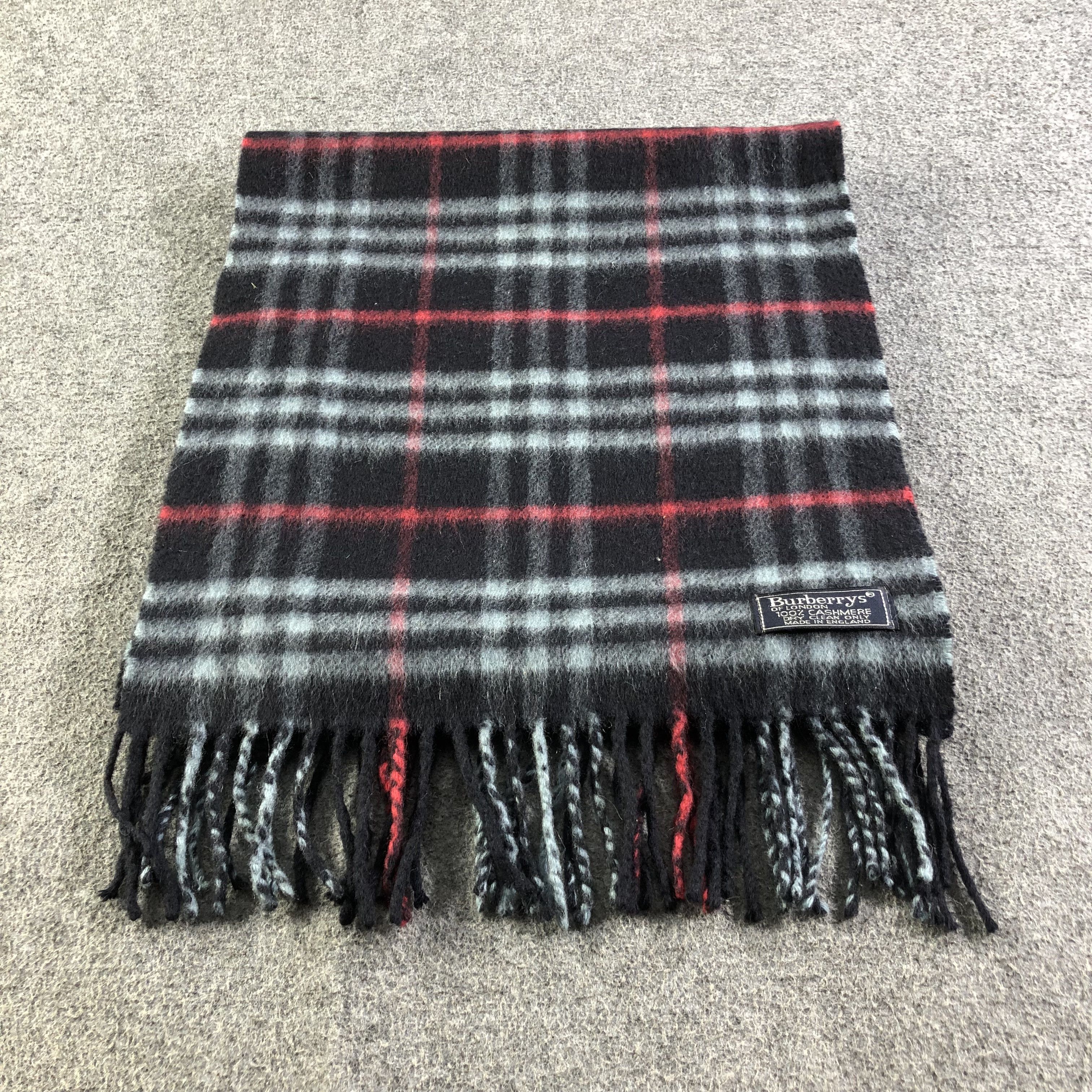 Burberry Burberrys Nova Check Blue Cashmere Scarf Muffler V1769 Size ONE SIZE - 2 Thumbnail