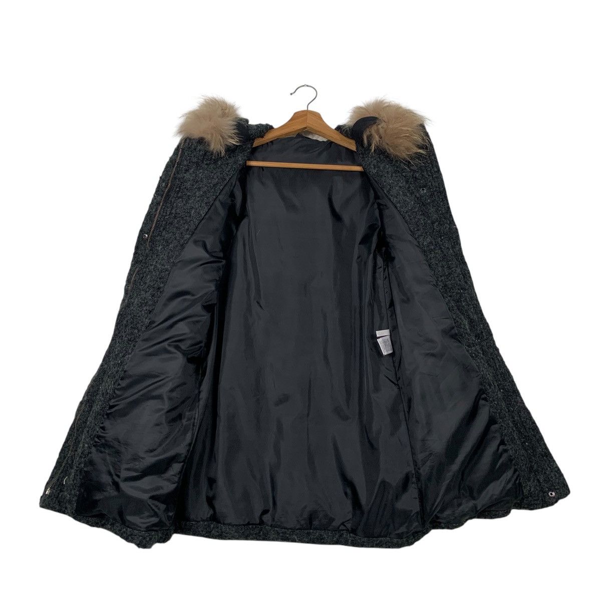 Japanese Brand GALCONINA Racoon Fur Hoodie Wool Jacket #2291-C102 Size S / US 4 / IT 40 - 12 Thumbnail