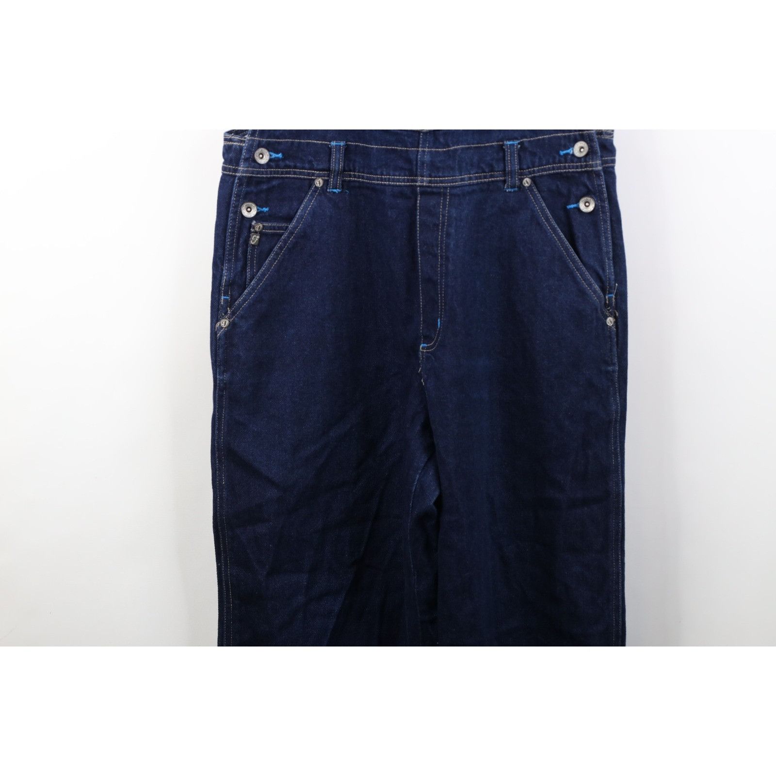 Vintage Vintage Y2K Streetwear Babydoll Wide Leg Denim Overalls Size 28" / US 6 / IT 42 - 3 Thumbnail