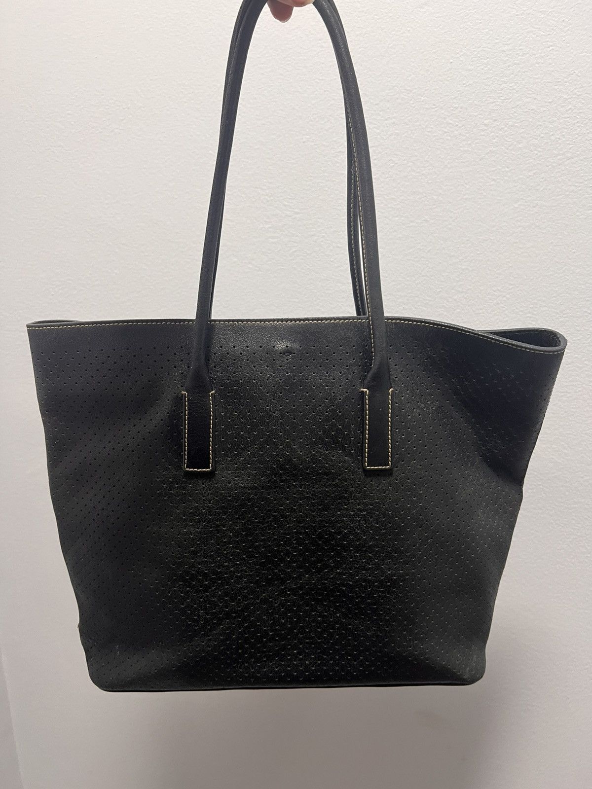 Prada Prada Perforated Leather Black shoulder tote bag Size ONE SIZE - 1 Thumbnail