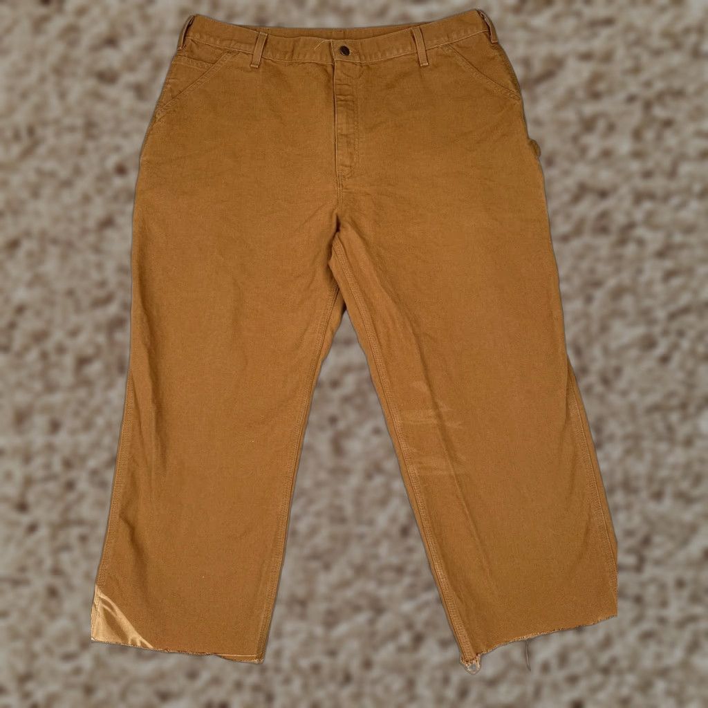 Carhartt Carhartt Pants Mens 40x25 Brown Canvas Carpenter Workwear Raw Hem Distressed Size US 40 / EU 56 - 1 Thumbnail