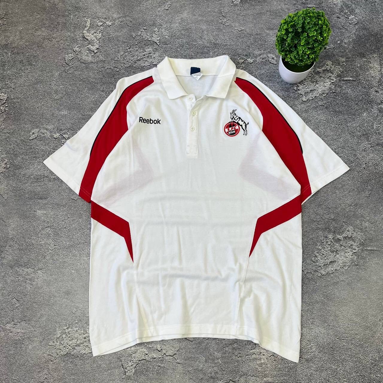 Reebok VTG Men's FC Koln Reebok 2010/2011 Cotton Polo Football Size US XL / EU 56 / 4 - 15 Thumbnail