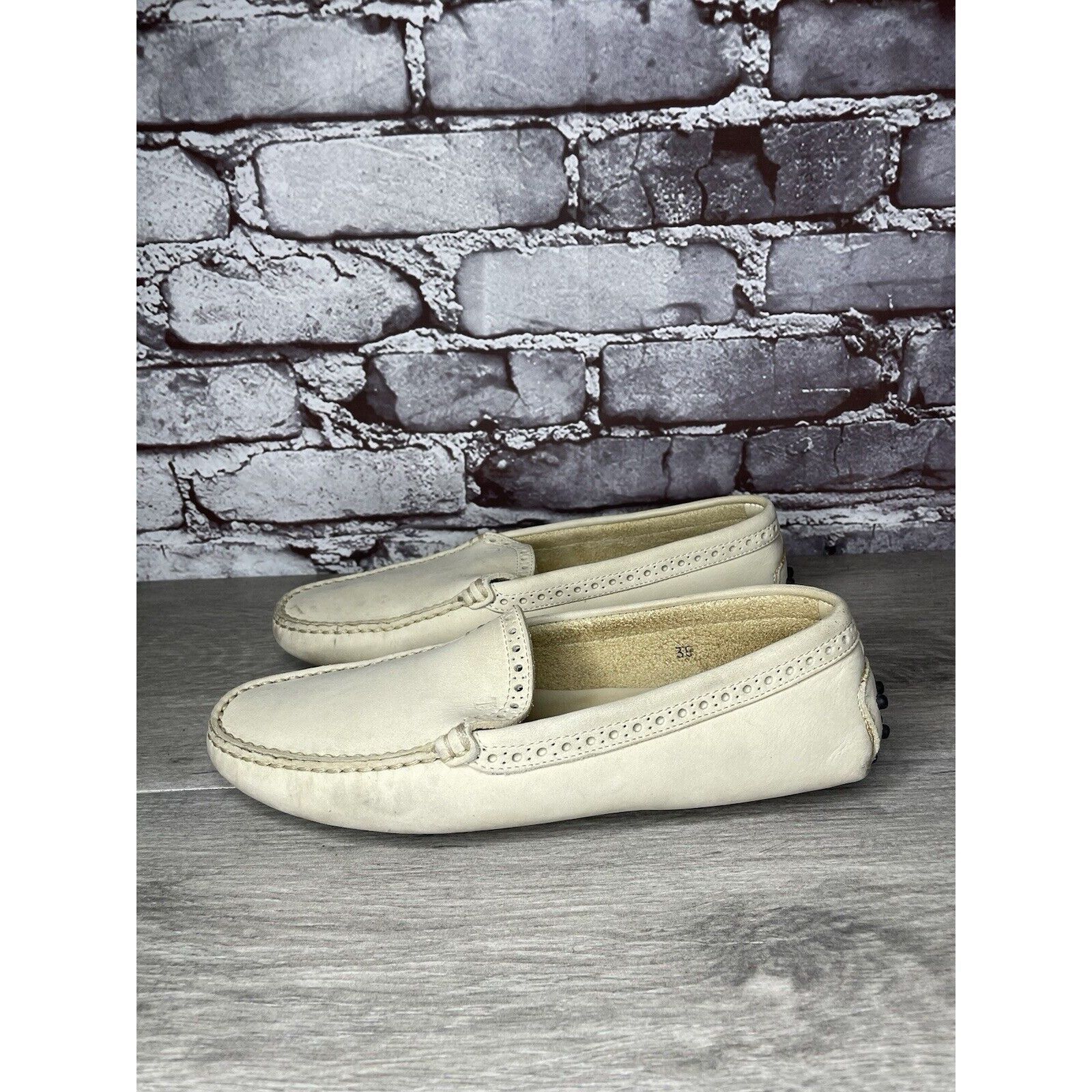 Tod's TOD'S Ivory Off White Suede Leather Moc Loafers Driving Shoe Size US 8 / IT 38 - 14 Thumbnail