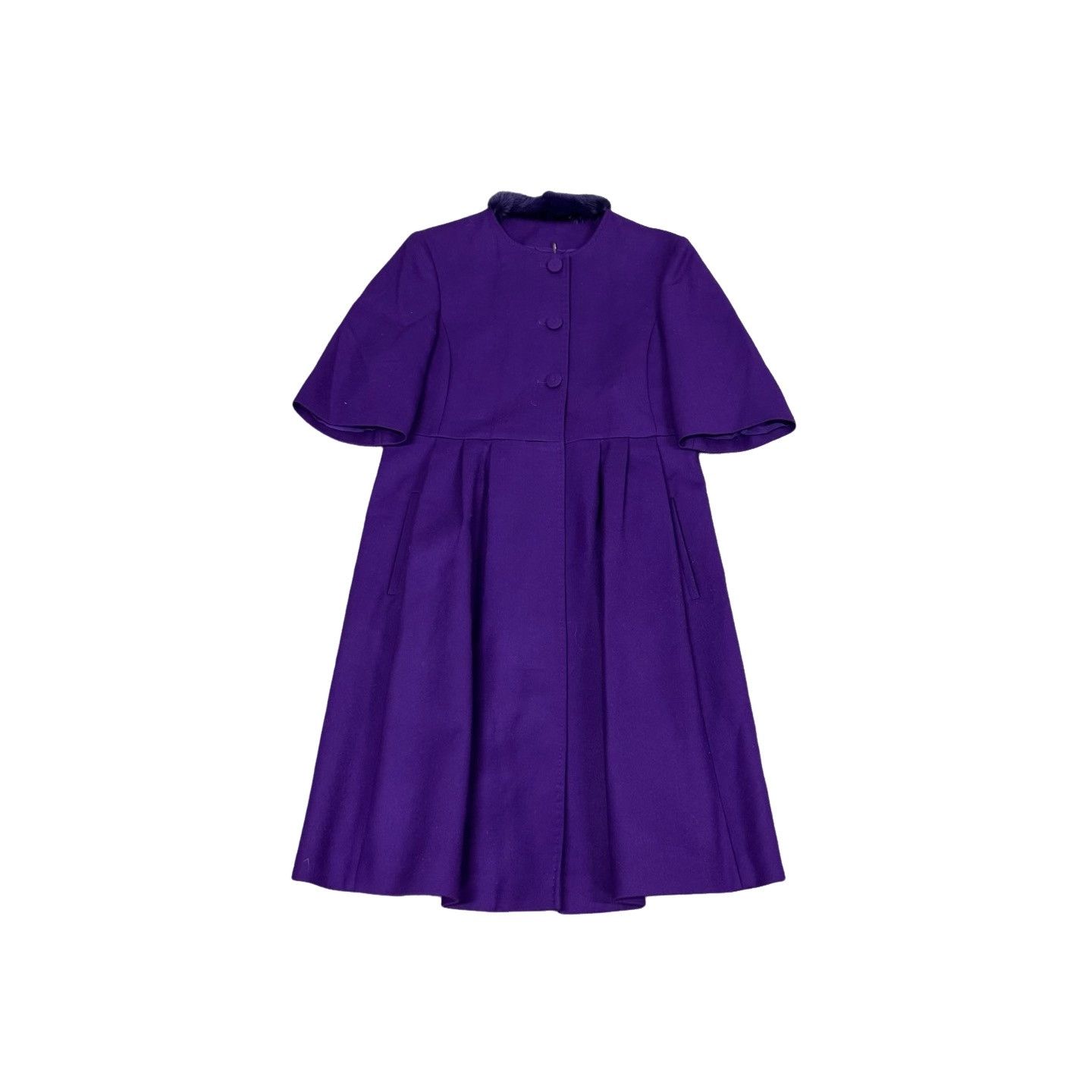 Fendi Fendi Purple Fur Collar Midi Dress 40 Size S / US 4 / IT 40 - 1 Thumbnail