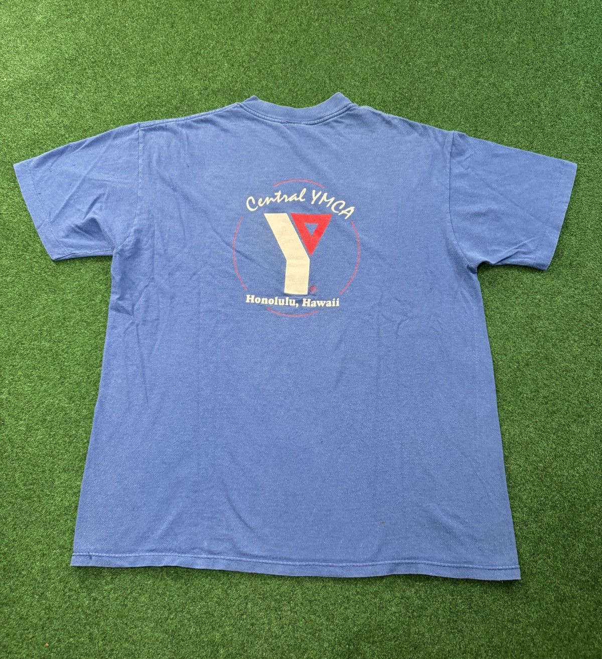 Soffe Vintage 90s Honolulu Hawaii Central YMCA Retro Blue T Shirt Size US L / EU 52-54 / 3 - 3 Thumbnail