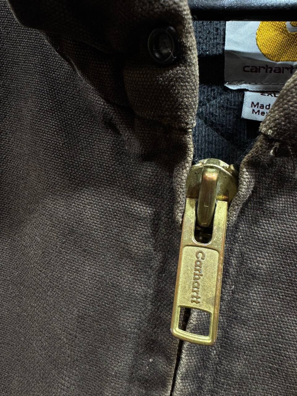 Carhartt Vintage 90s Carhartt J130 DKB Hooded Brown Jacket Size US XXL / EU 58 / 5 - 3 Thumbnail
